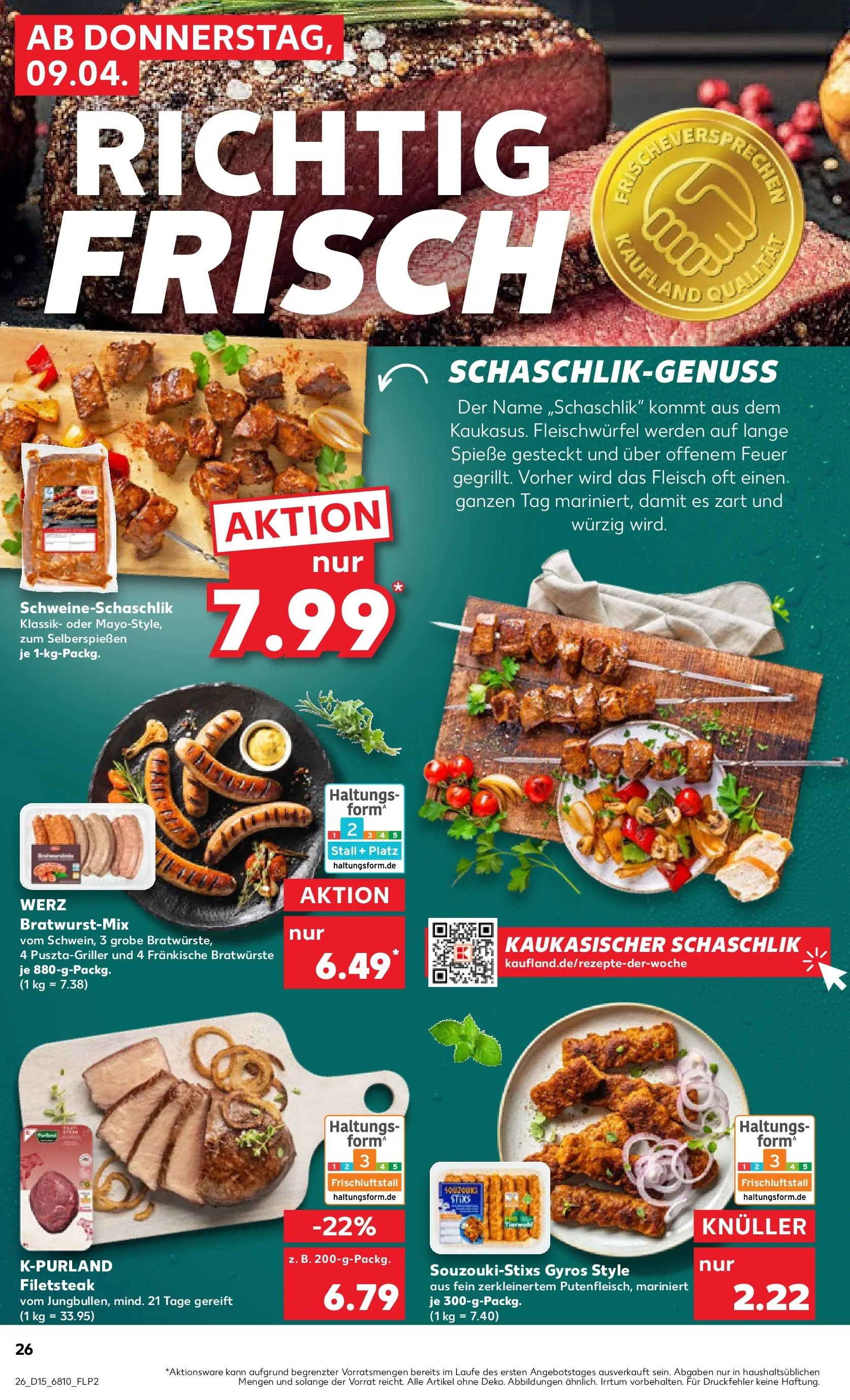 Prospekt Kaufland ab 06.04.2026 » Angebote Online zum Blättern | Seite: 38 | Produkte: Spieße, Gyros, Steak, Fleisch
