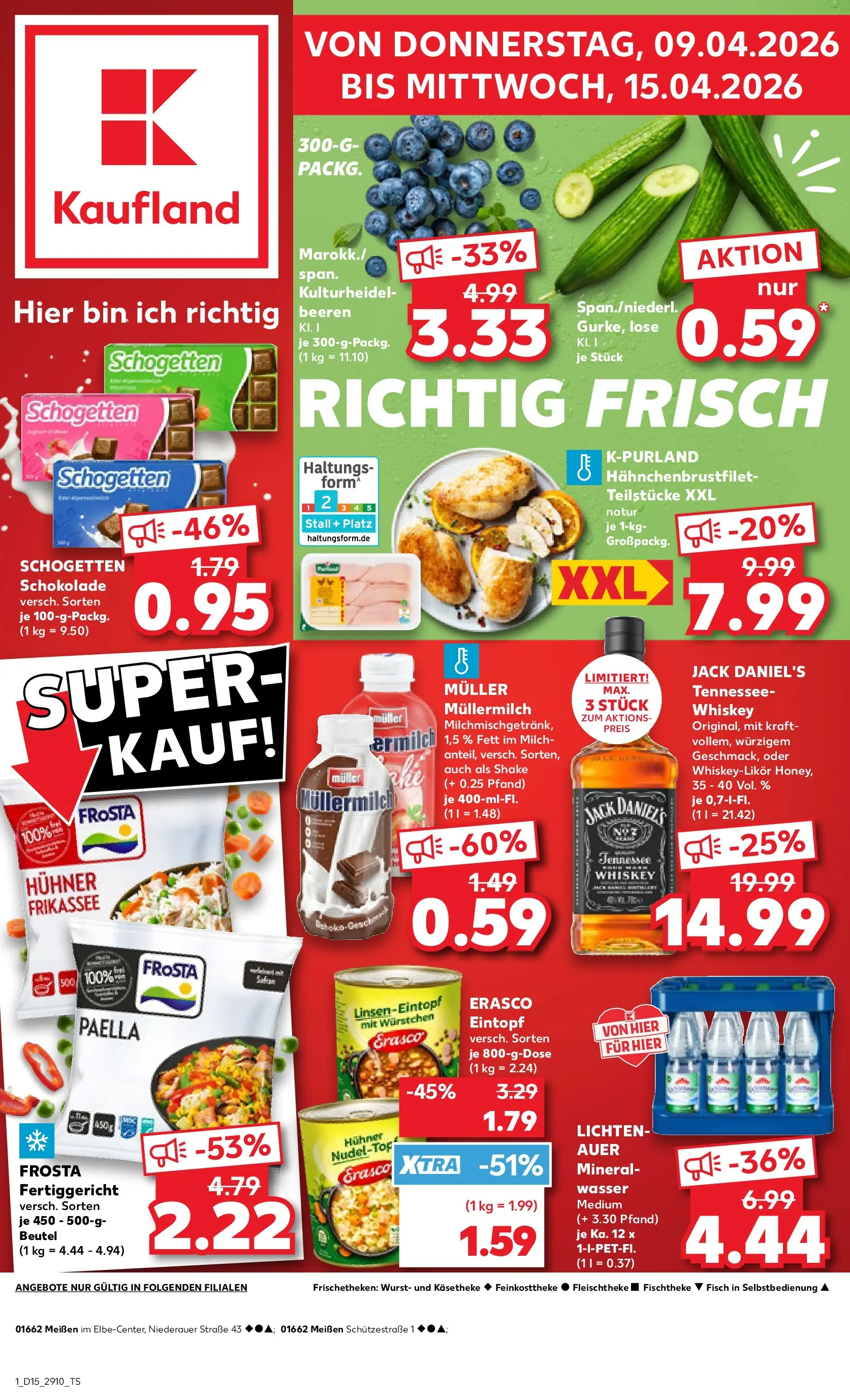 Prospekt Kaufland ab 07.04.2026 » Angebote Online zum Blättern | Seite: 13 | Produkte: Milch, Frosta, Wasser, Erasco