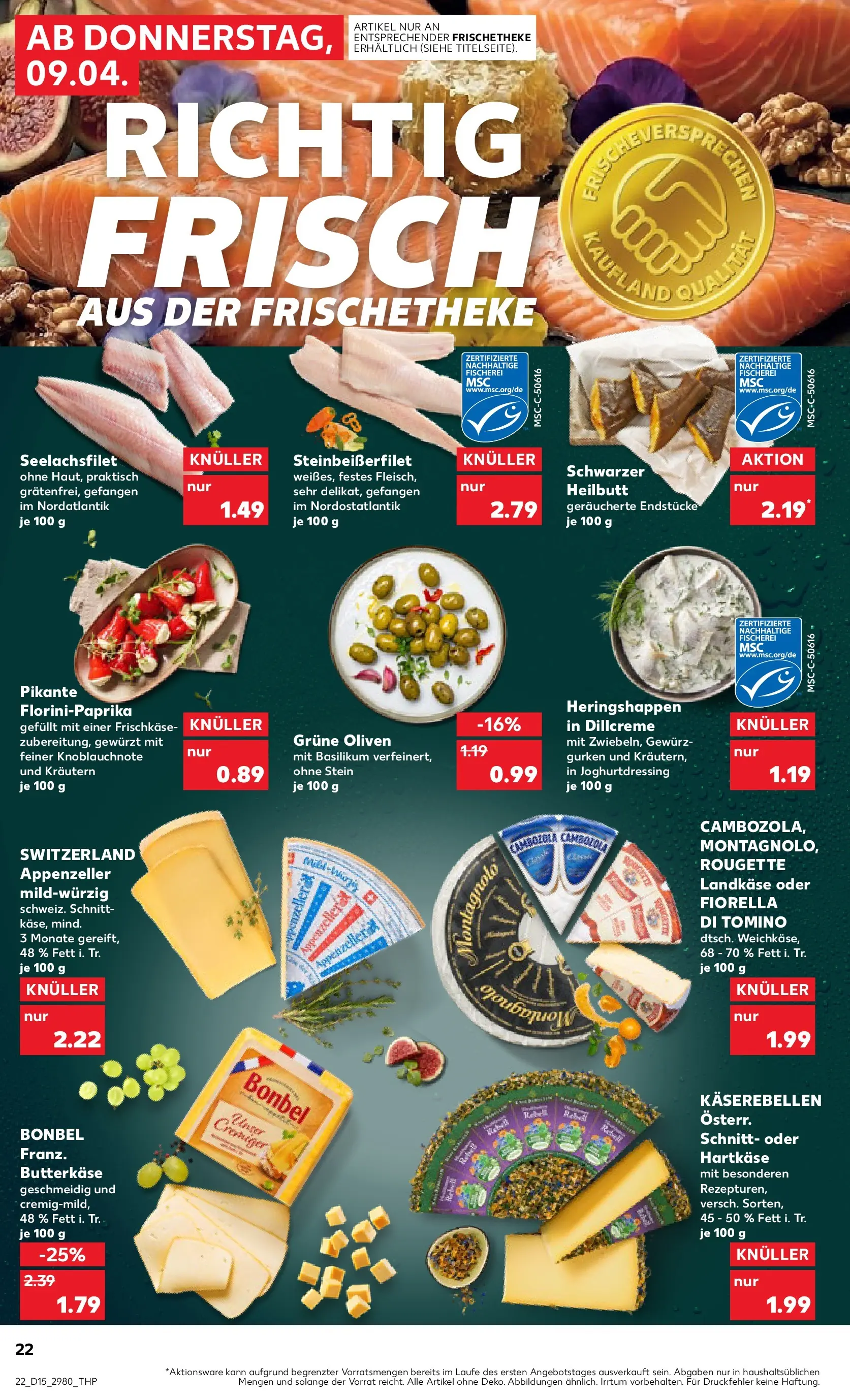 Prospekt Kaufland ab 08.04.2026 » Angebote Online zum Blättern | Seite: 22 | Produkte: Gurken, Frischkase