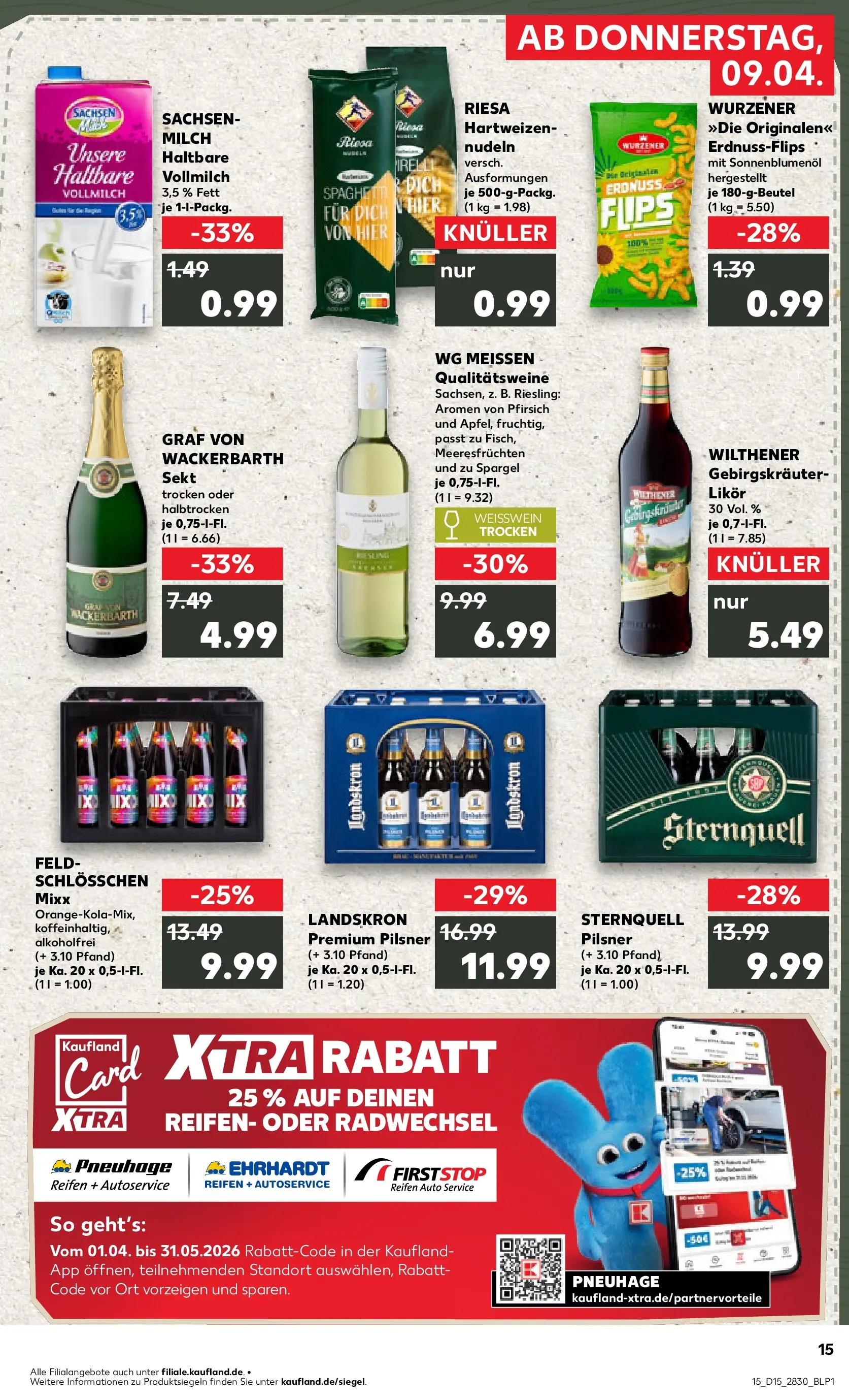 Prospekt Kaufland ab 07.04.2026 » Angebote und Werbung Online | Seite: 27 | Produkte: Milch, Wilthener, Pfirsich, Nudeln Prospekt Kaufland ab 07.04.2026 » Angebote Online zum Blättern | Seite: 27 | Produkte: Milch, Wilthener, Pfirsich, Nudeln