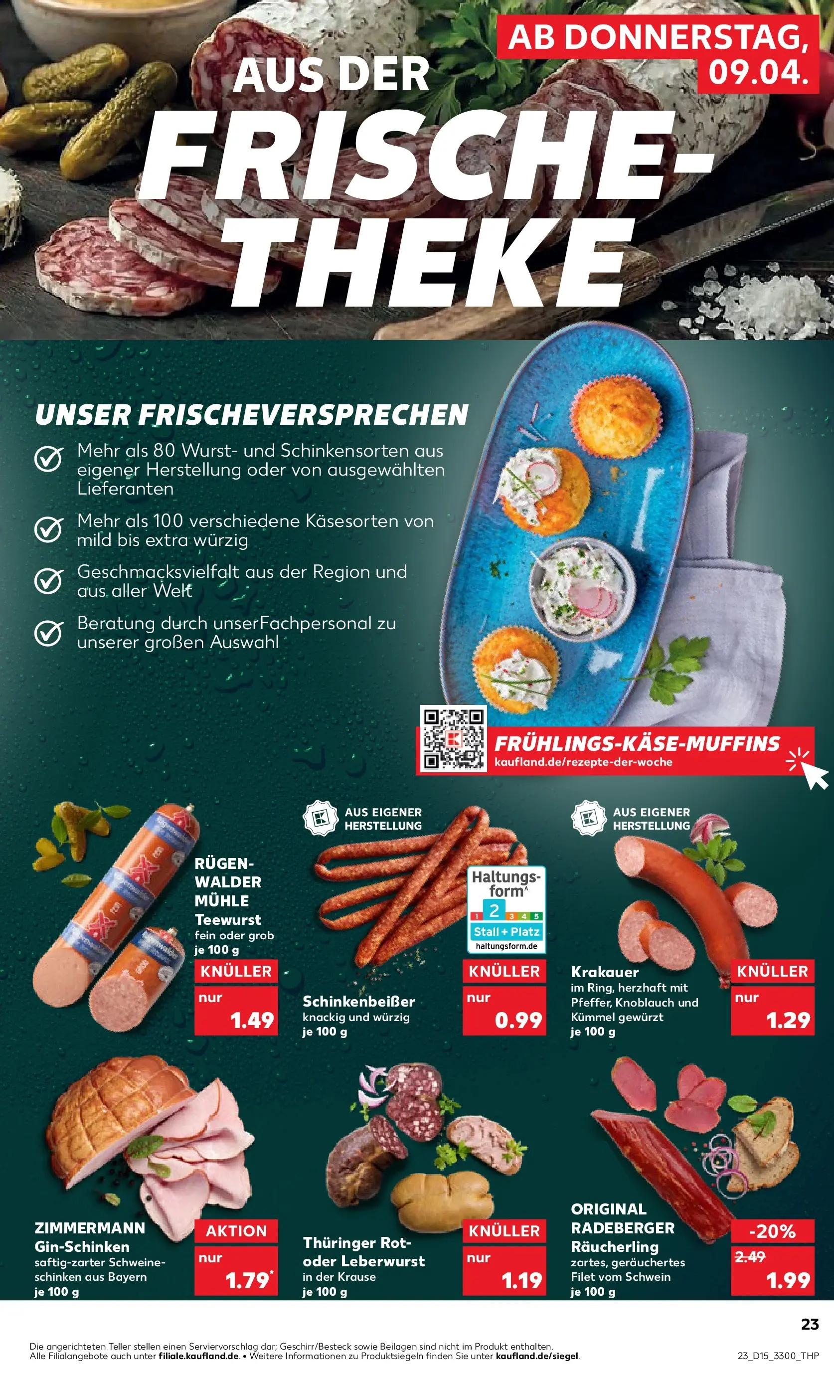Prospekt Kaufland ab 08.04.2026 » Angebote Online zum Blättern | Seite: 23 | Produkte: Theke, Wurst, Knoblauch, Schinken