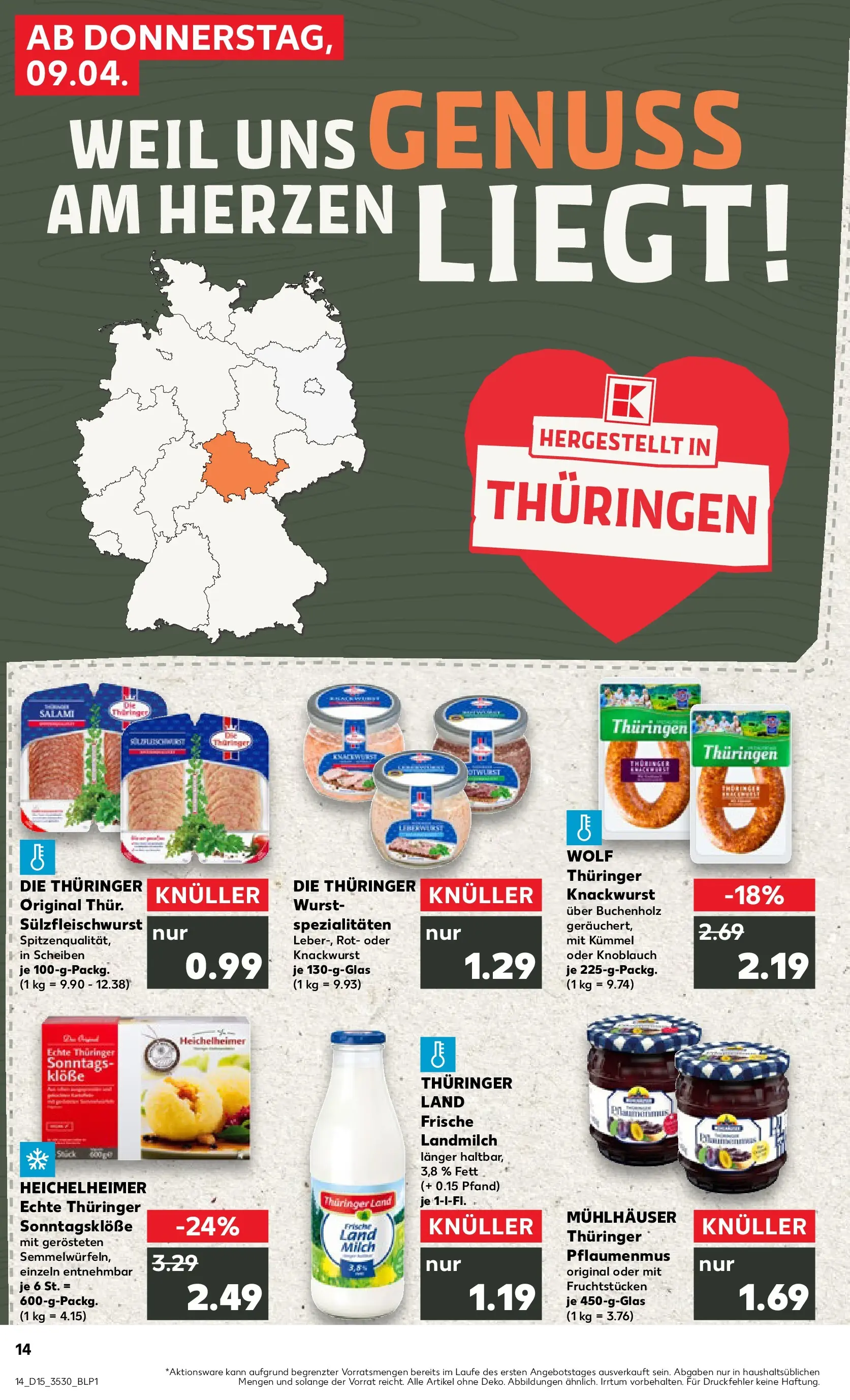 Prospekt Kaufland ab 08.04.2026 » Angebote Online zum Blättern | Seite: 14 | Produkte: Milch, Wurst, Knoblauch, Salami