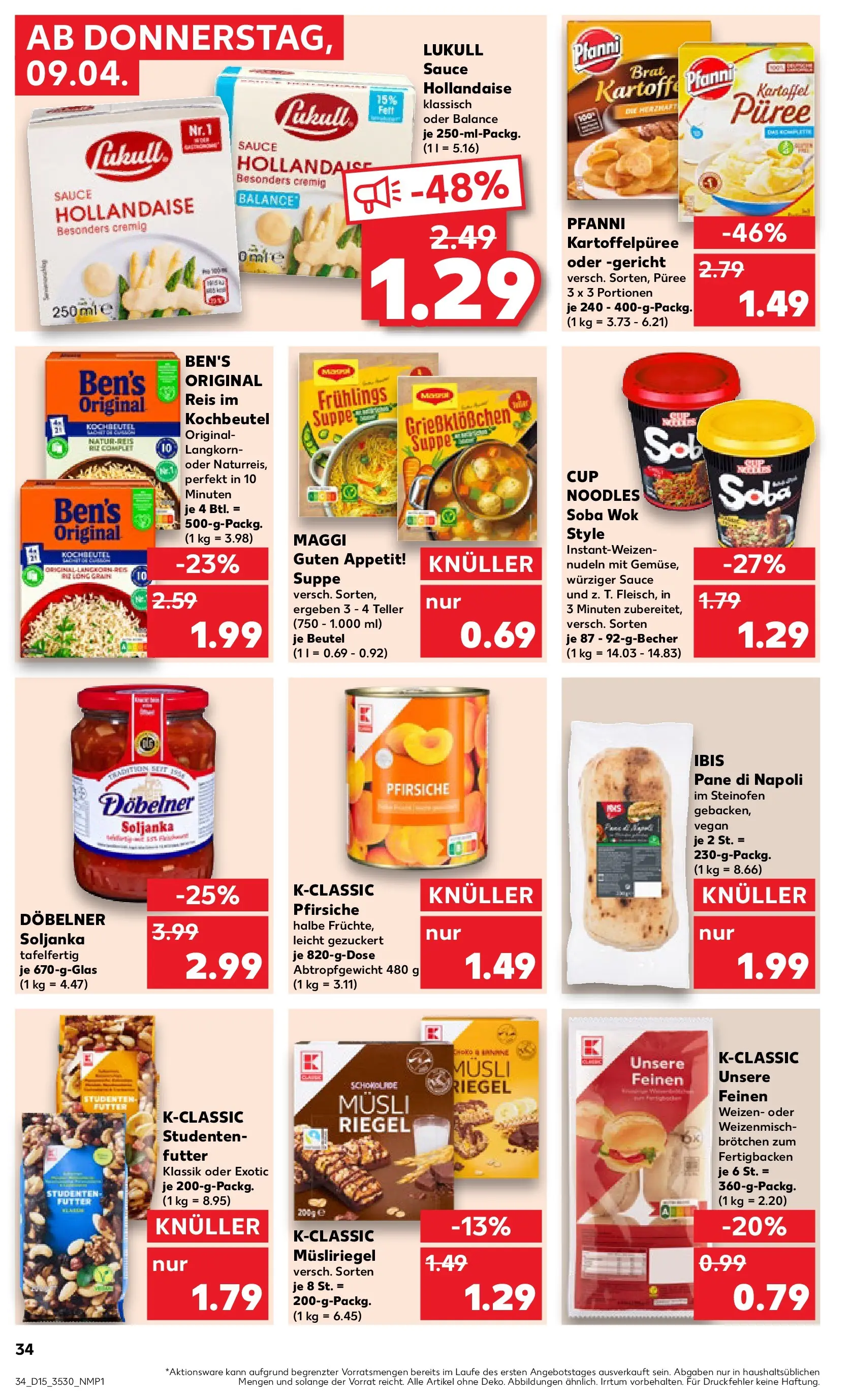 Prospekt Kaufland ab 08.04.2026 » Angebote Online zum Blättern | Seite: 34 | Produkte: Maggi, Schokolade, Nudeln, Wok