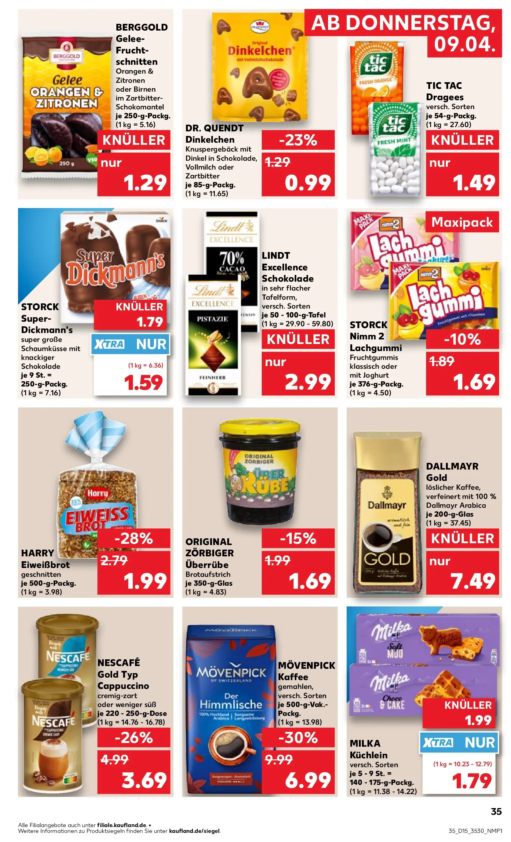 Prospekt Kaufland ab 08.04.2026 » Angebote Online zum Blättern | Seite: 35 | Produkte: Schokolade, Movenpick kaffee, Lindt, Zitronen