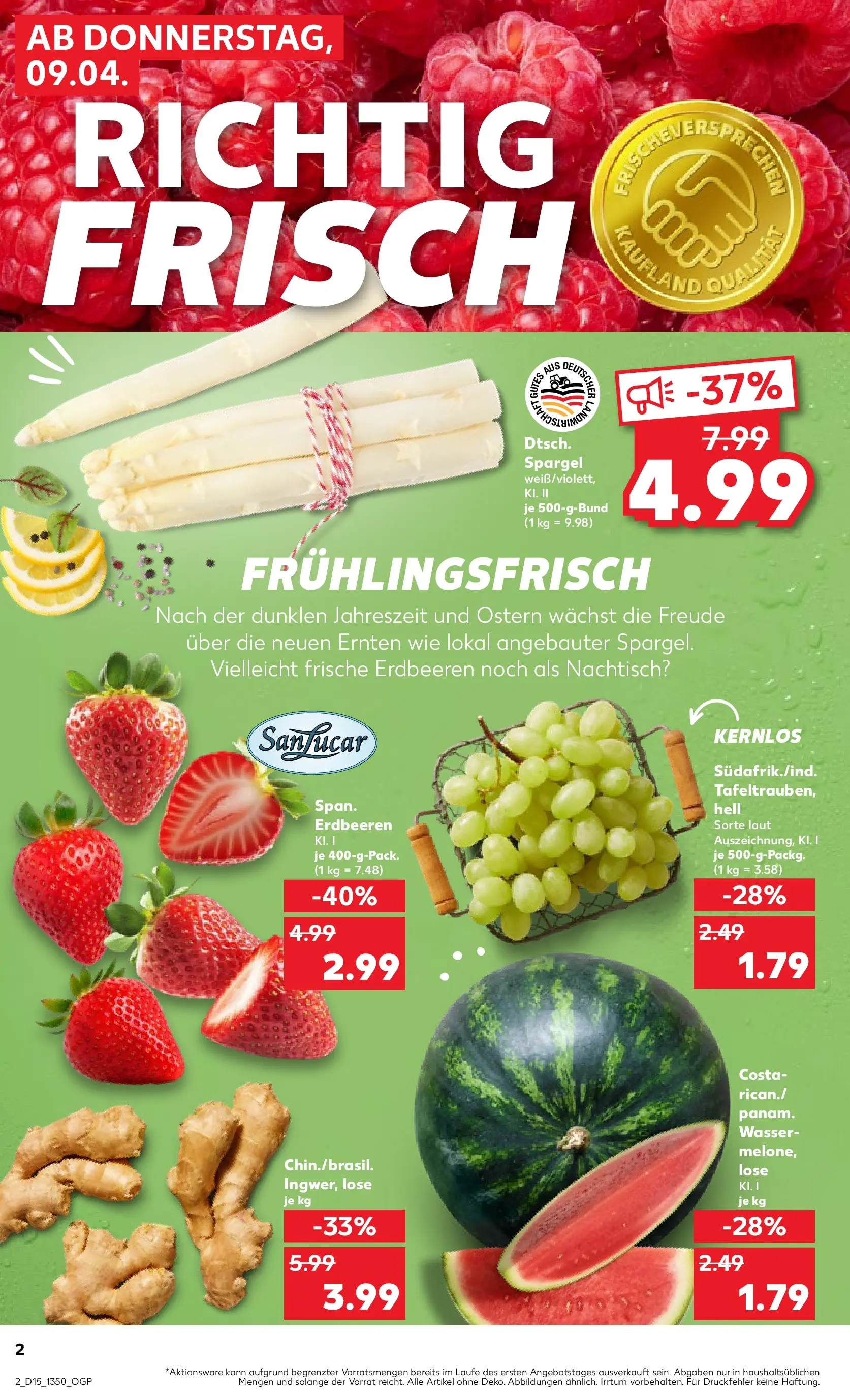 Prospekt Kaufland ab 07.04.2026 » Angebote Online zum Blättern | Seite: 14 | Produkte: Spargel, Wasser, Erdbeeren