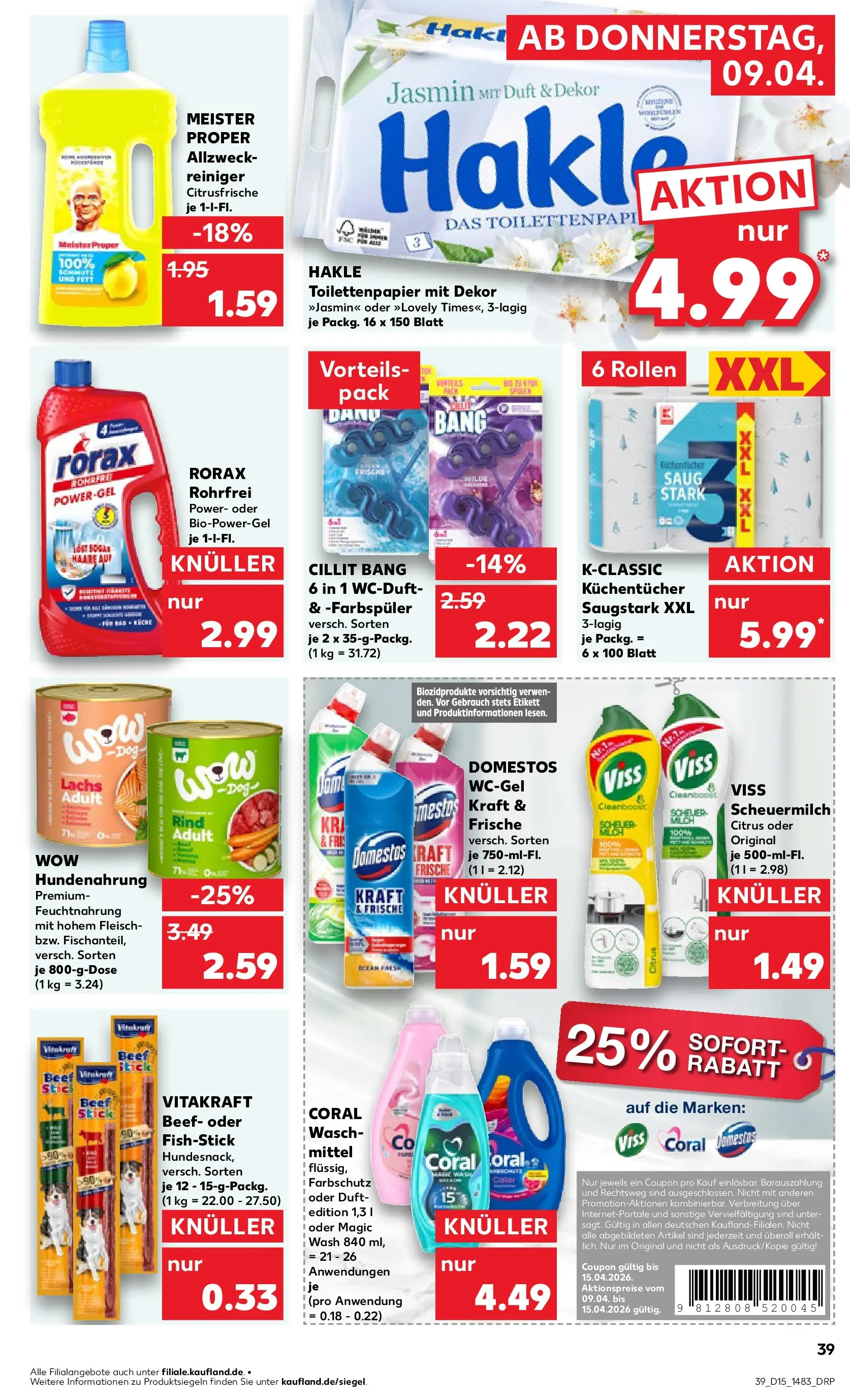 Prospekt Kaufland ab 07.04.2026 » Angebote Online zum Blättern | Seite: 51 | Produkte: Milch, Coral, Lachs, Toilettenpapier