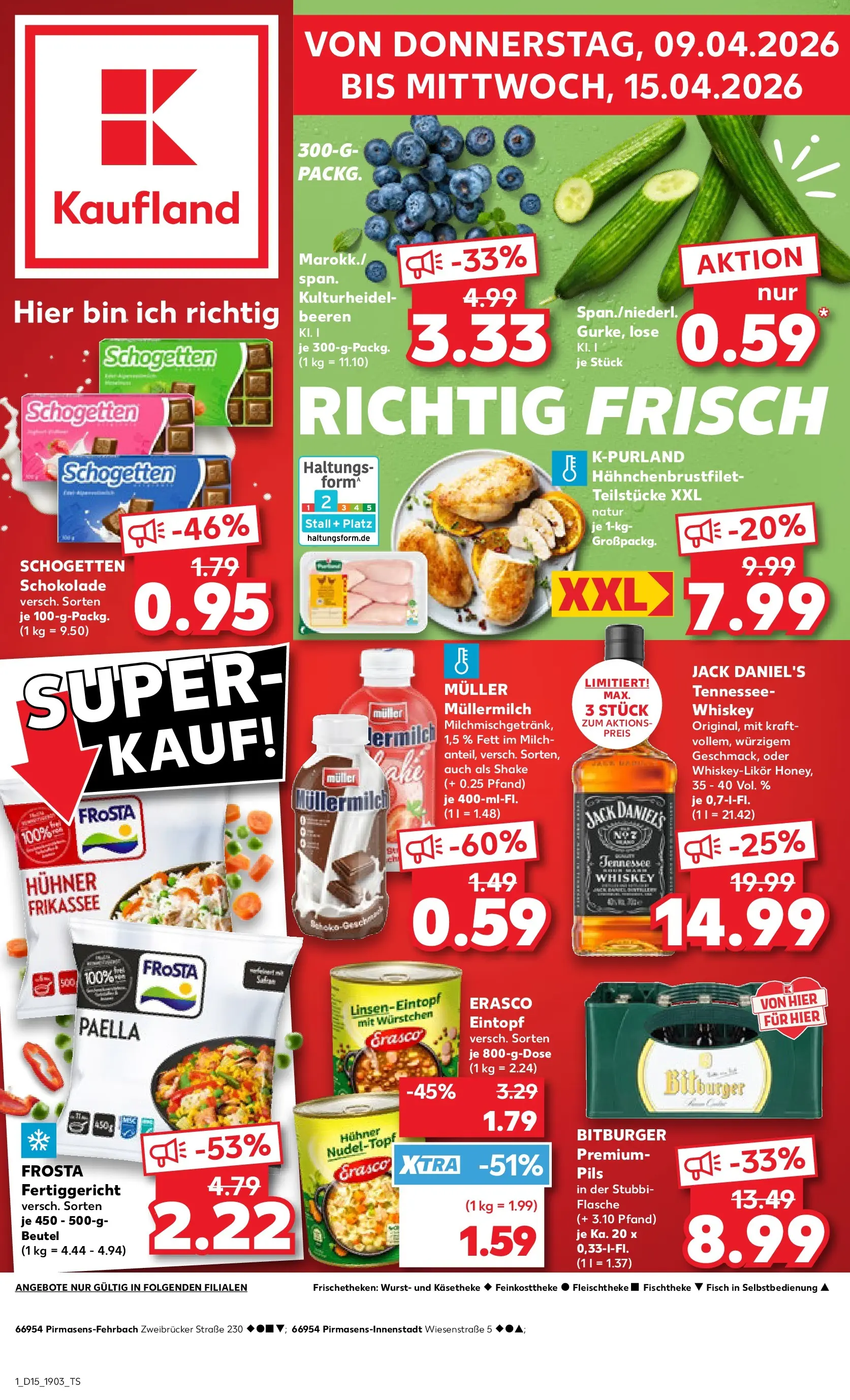 Prospekt Kaufland ab 07.04.2026 » Angebote Online zum Blättern | Seite: 13 | Produkte: Bitburger, Milch, Wurst, Whiskey
