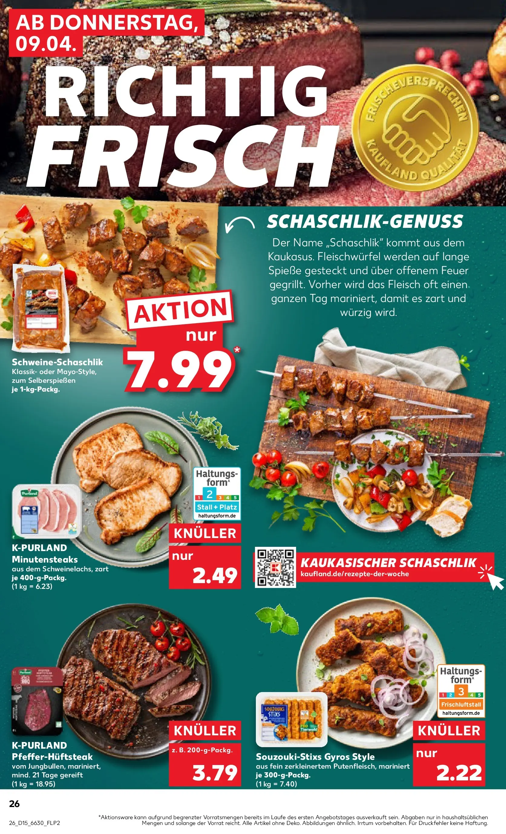 Prospekt Kaufland ab 06.04.2026 » Angebote Online zum Blättern | Seite: 38 | Produkte: Spieße, Gyros, Steak, Fleisch