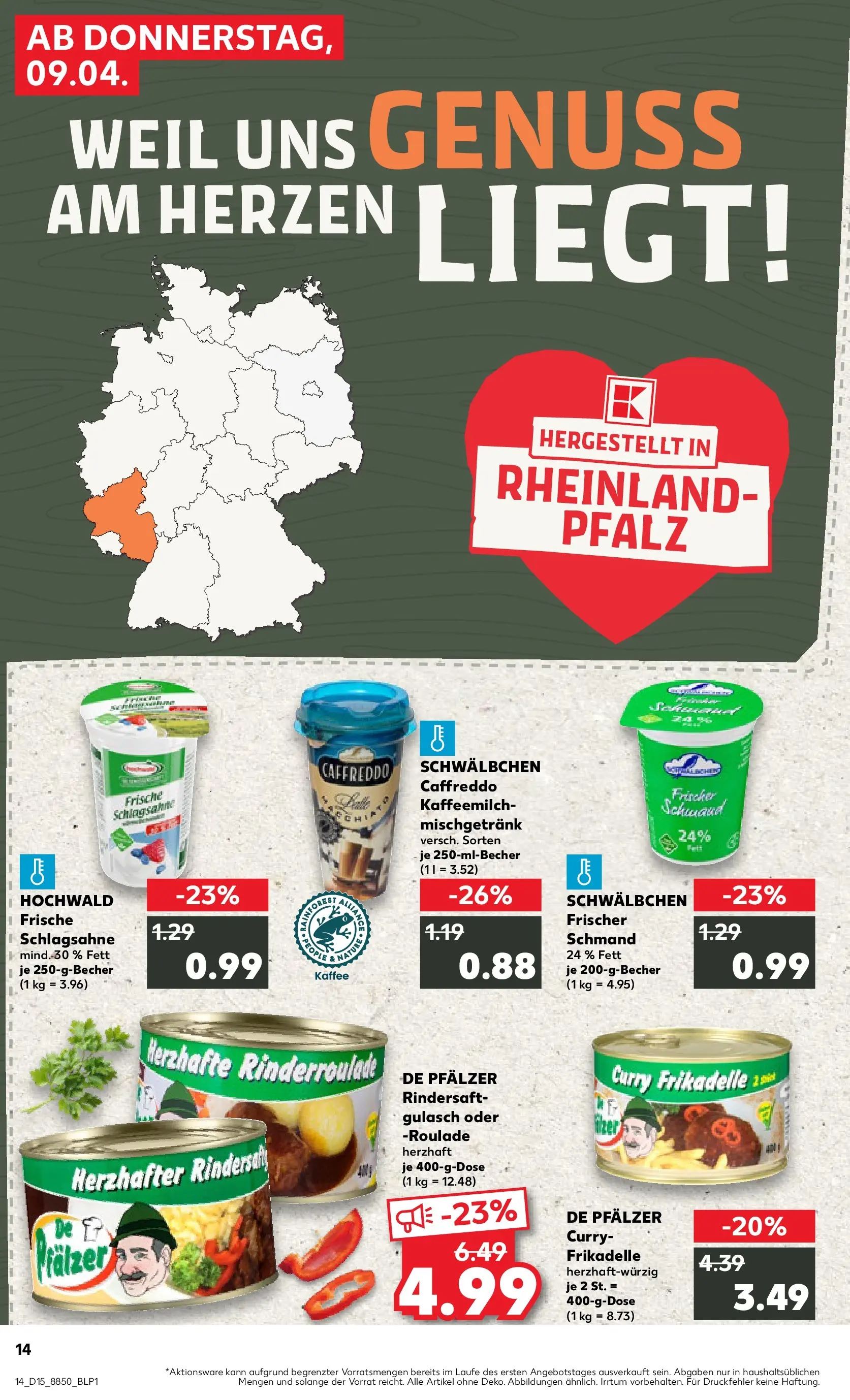 Prospekt Kaufland ab 07.04.2026 » Angebote und Werbung Online | Seite: 26 | Produkte: Schlagsahne, Kaffee, Gulasch Prospekt Kaufland ab 07.04.2026 » Angebote Online zum Blättern | Seite: 26 | Produkte: Schlagsahne, Kaffee, Gulasch