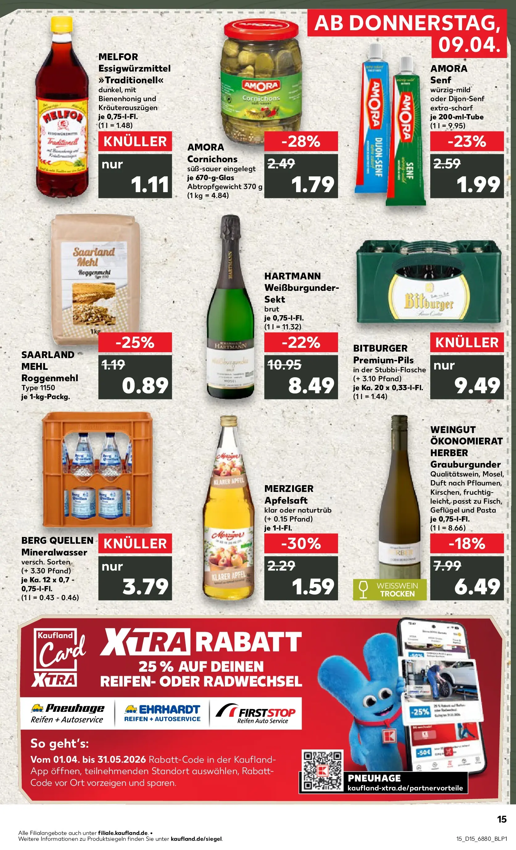 Prospekt Kaufland ab 07.04.2026 » Angebote Online zum Blättern | Seite: 27 | Produkte: Bitburger, Mehl, Äpfel, Mineralwasser
