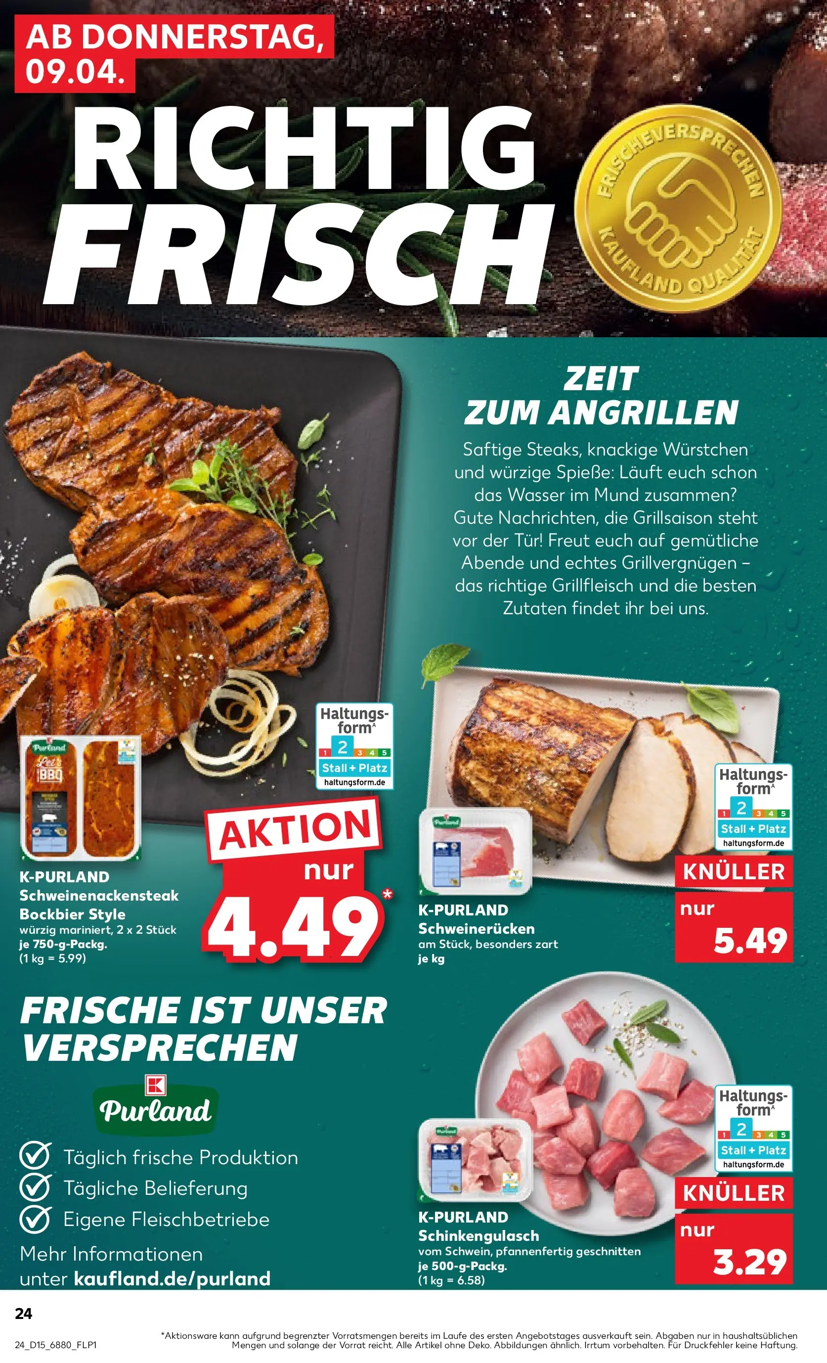 Prospekt Kaufland ab 07.04.2026 » Angebote Online zum Blättern | Seite: 36 | Produkte: Grillfleisch, Tür, Schweinerucken, Steak