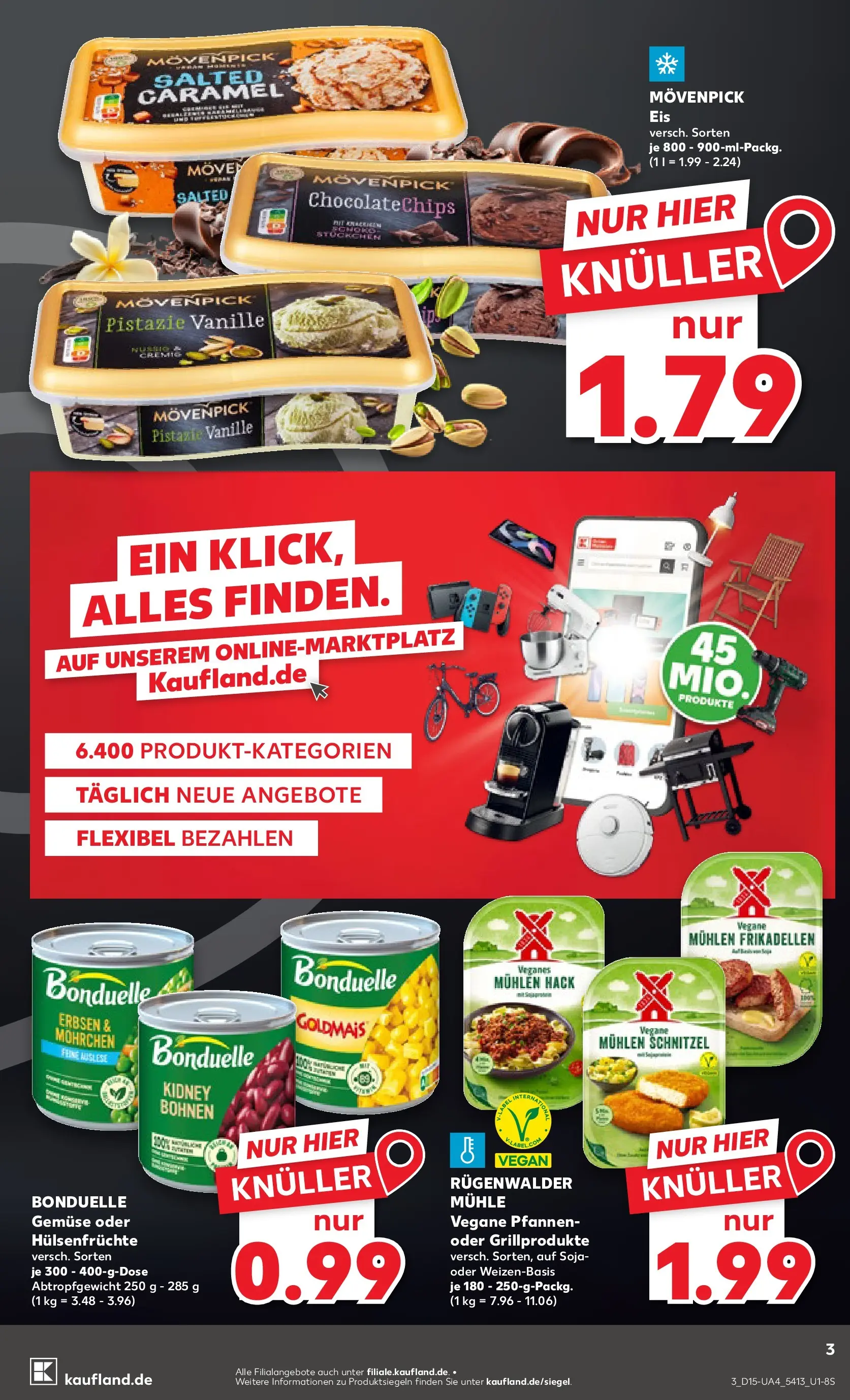 Prospekt Kaufland ab 07.04.2026 » Angebote Online zum Blättern | Seite: 15 | Produkte: Mühle, Schnitzel, Movenpick eis, Erbsen