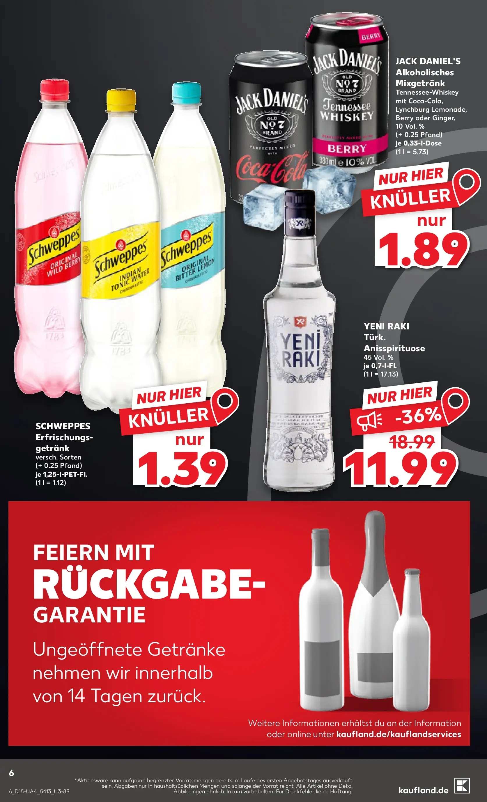 Prospekt Kaufland ab 07.04.2026 » Angebote Online zum Blättern | Seite: 18 | Produkte: Jack Daniel's, Schweppes, Whiskey