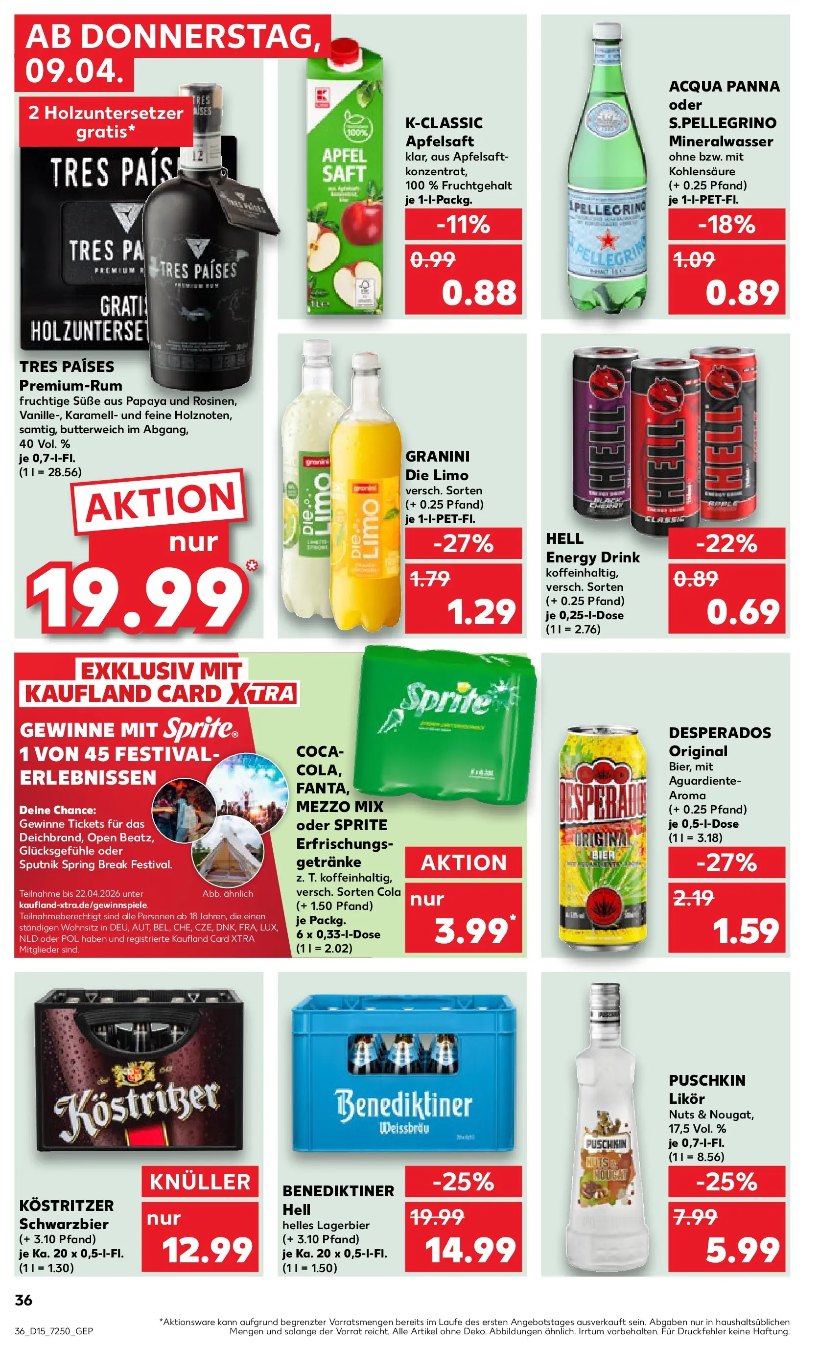 Prospekt Kaufland ab 06.04.2026 » Angebote Online zum Blättern | Seite: 48 | Produkte: Sprite, Kostritzer, Desperados, Granini die limo