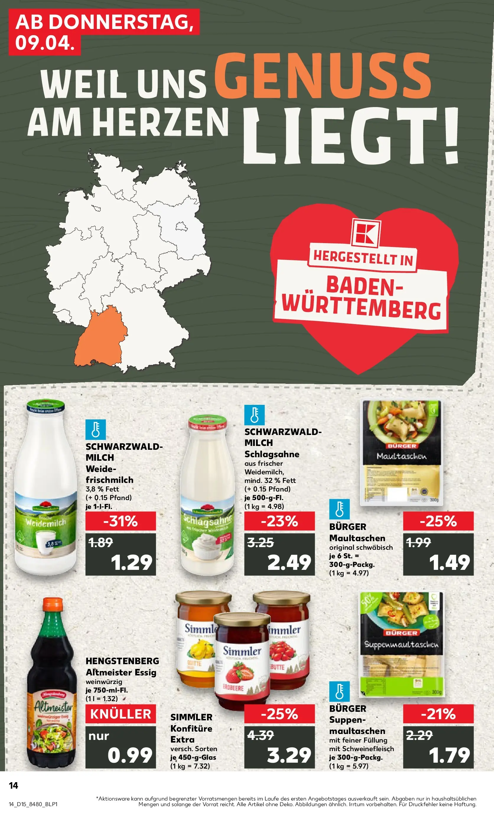 Prospekt Kaufland ab 07.04.2026 » Angebote Online zum Blättern | Seite: 26 | Produkte: Milch, Burger, Pasta, Maultaschen
