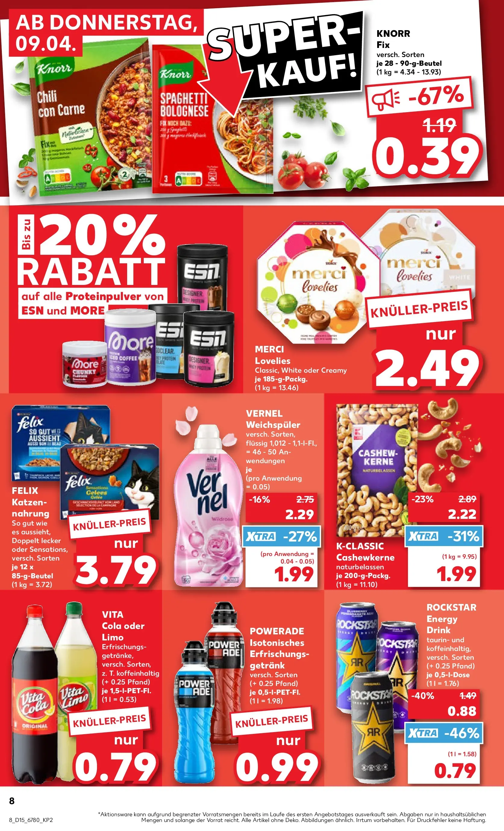 Prospekt Kaufland ab 06.04.2026 » Angebote Online zum Blättern | Seite: 20 | Produkte: Knorr fix, Rockstar energy, Merci, Knorr