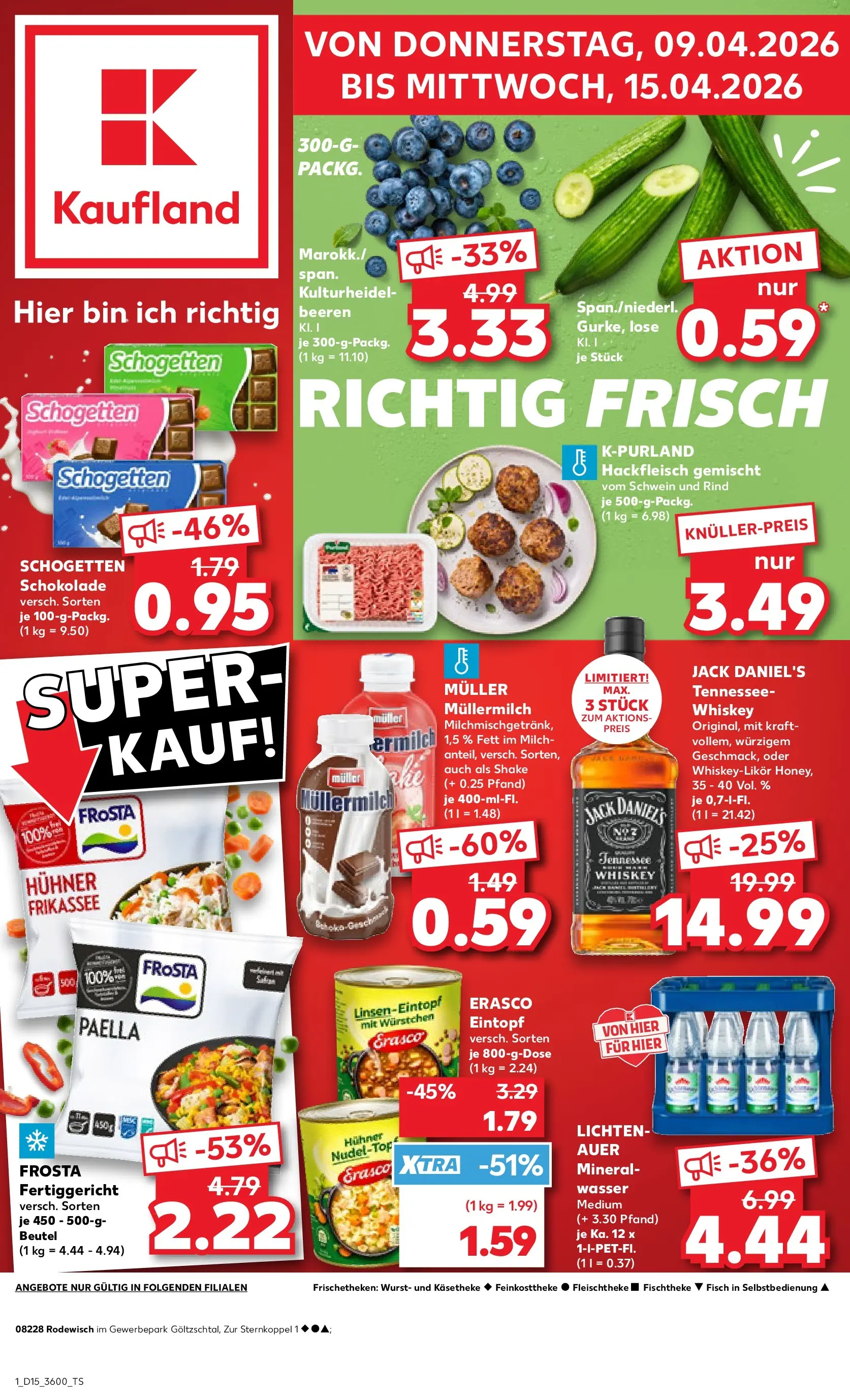 Prospekt Kaufland ab 07.04.2026 » Angebote und Werbung Online | Seite: 13 | Produkte: Mineralwasser, Wurst, Erasco, Whiskey Prospekt Kaufland ab 07.04.2026 » Angebote Online zum Blättern | Seite: 13 | Produkte: Mineralwasser, Wurst, Erasco, Whiskey