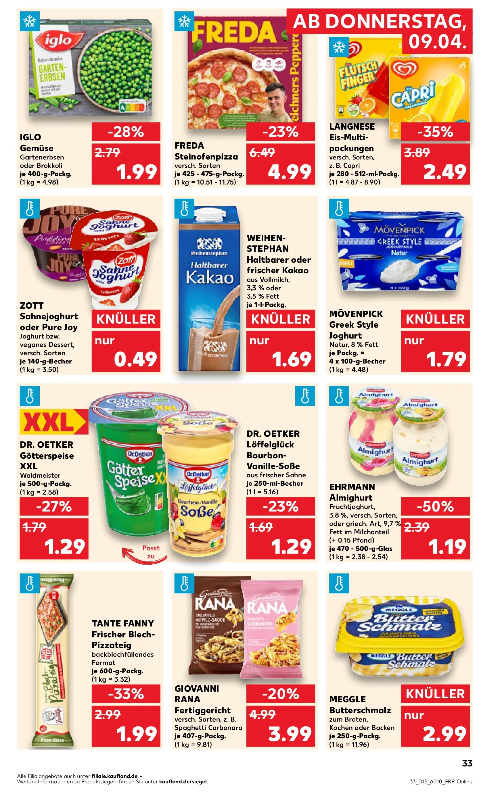 Prospekt Kaufland ab 07.04.2026 » Angebote Online zum Blättern | Seite: 45 | Produkte: Butter, Joghurt, Iglo, Erbsen