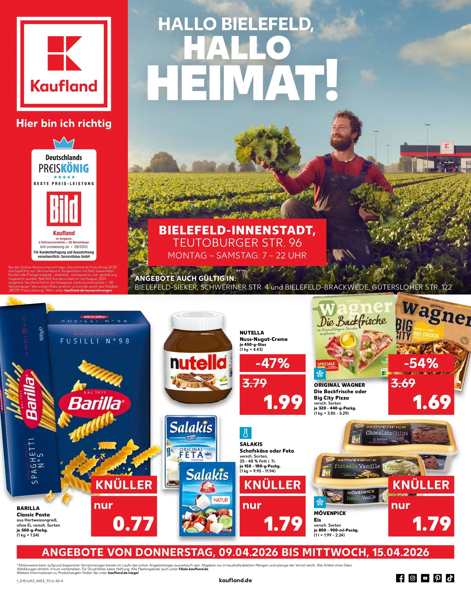Prospekt Kaufland ab 07.04.2026 » Angebote Online zum Blättern | Seite: 13 | Produkte: Barilla, Pizza, Eis, Schafskase