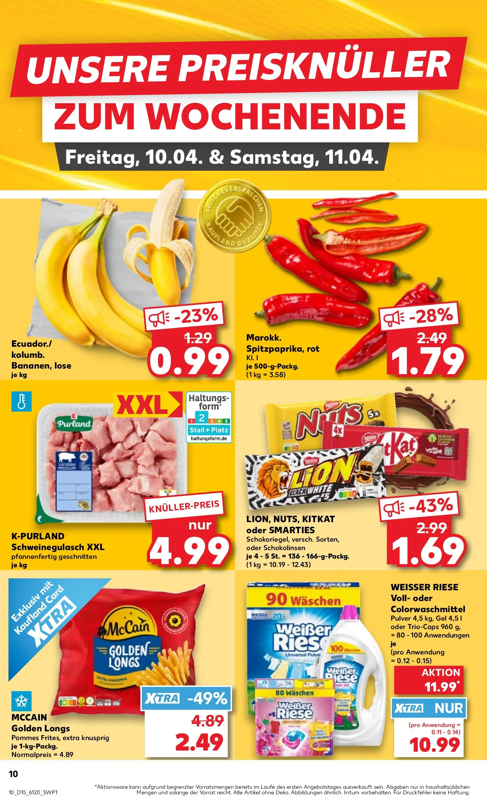 Prospekt Kaufland ab 07.04.2026 » Angebote Online zum Blättern | Seite: 26 | Produkte: Schweinegulasch, Smarties, Pommes, McCain