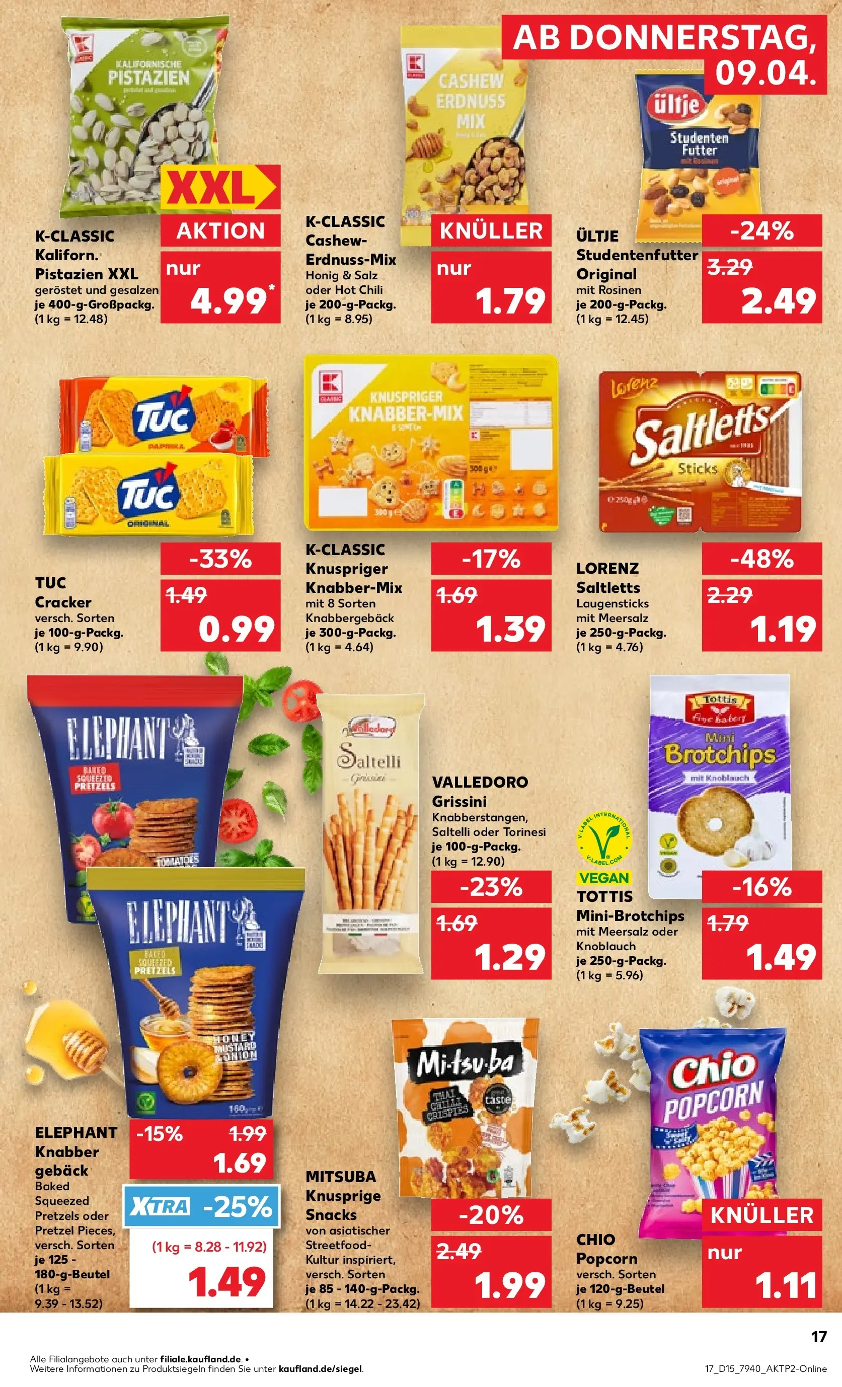 Prospekt Kaufland ab 07.04.2026 » Angebote Online zum Blättern | Seite: 33 | Produkte: Pistazien, Rosinen, Salz, Chili