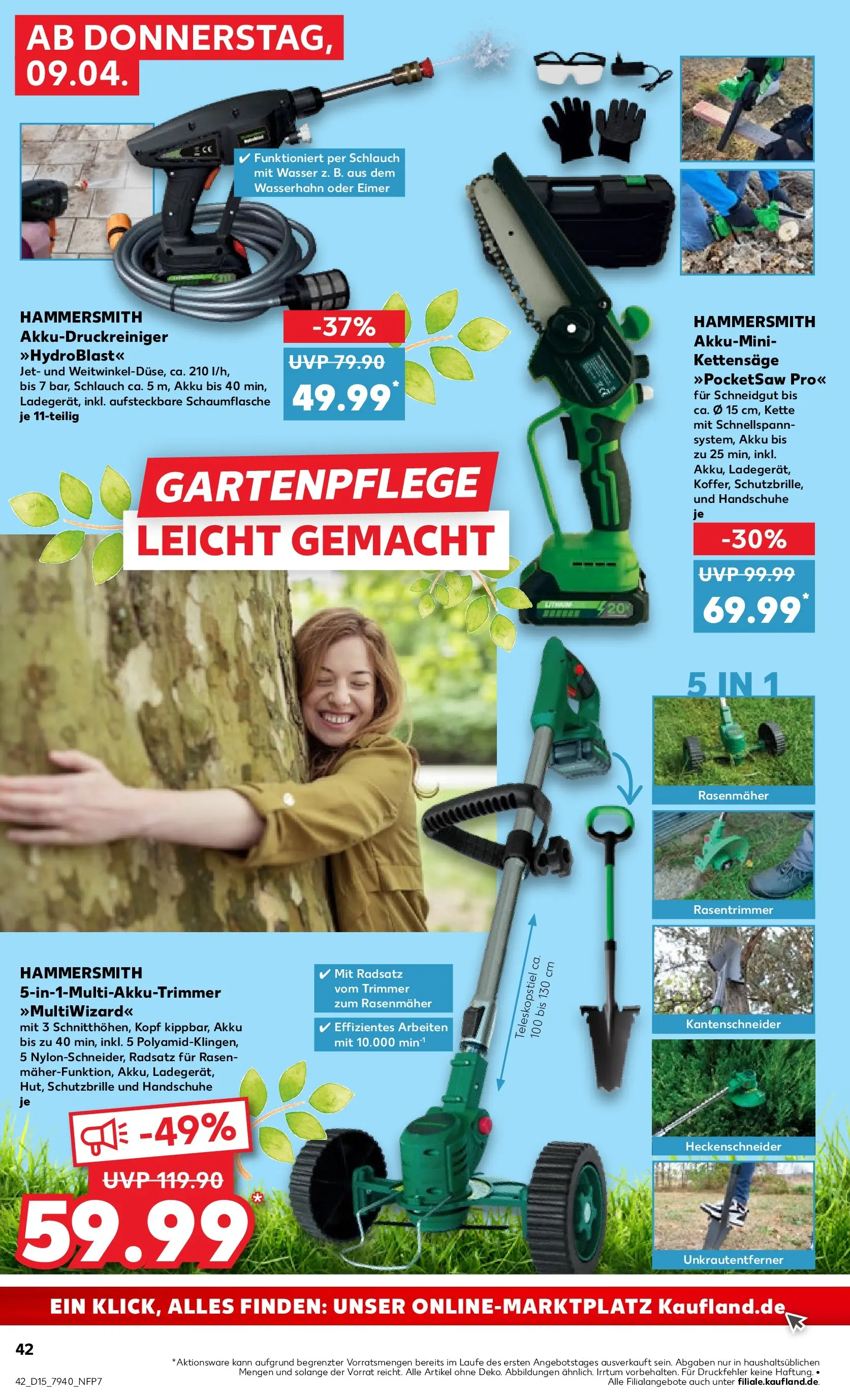 Prospekt Kaufland ab 07.04.2026 » Angebote Online zum Blättern | Seite: 58 | Produkte: Rasenmäher, Wasser, Handschuhe