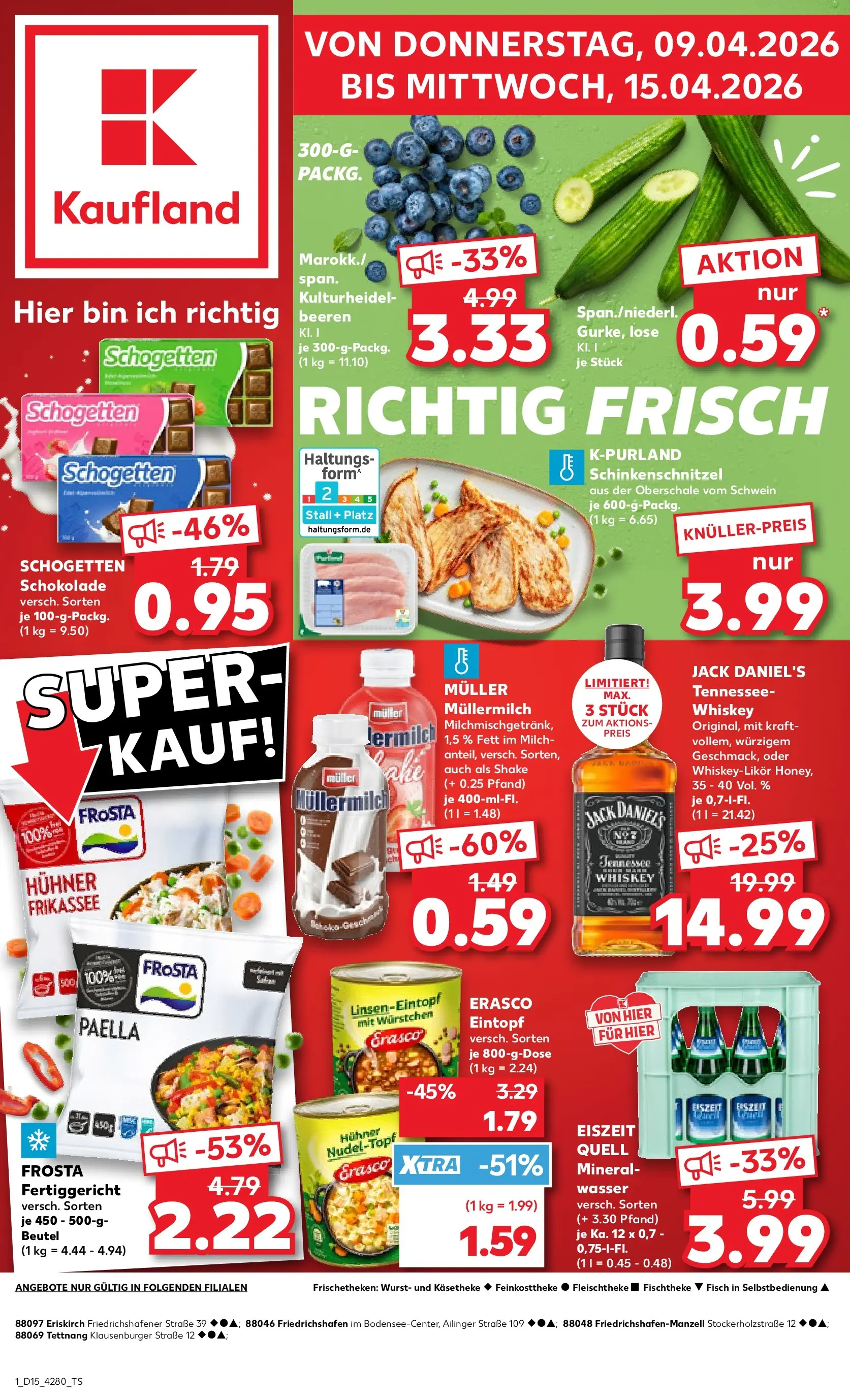 Prospekt Kaufland ab 07.04.2026 » Angebote und Werbung Online | Seite: 13 | Produkte: Jack Daniel's, Fisch, Schogetten, Muller mullermilch Prospekt Kaufland ab 07.04.2026 » Angebote Online zum Blättern | Seite: 13 | Produkte: Jack Daniel's, Fisch, Schogetten, Muller mullermilch