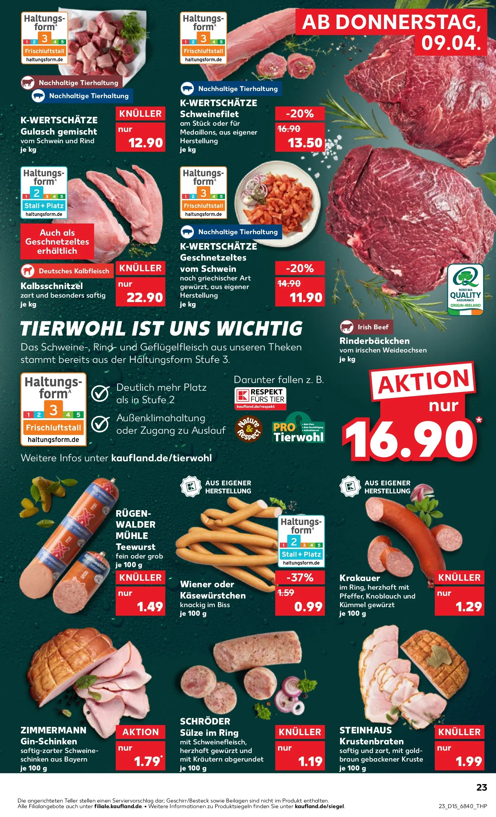Prospekt Kaufland ab 08.04.2026 » Angebote Online zum Blättern | Seite: 23 | Produkte: Mühle, Krustenbraten, Schweinefilet, Gulasch