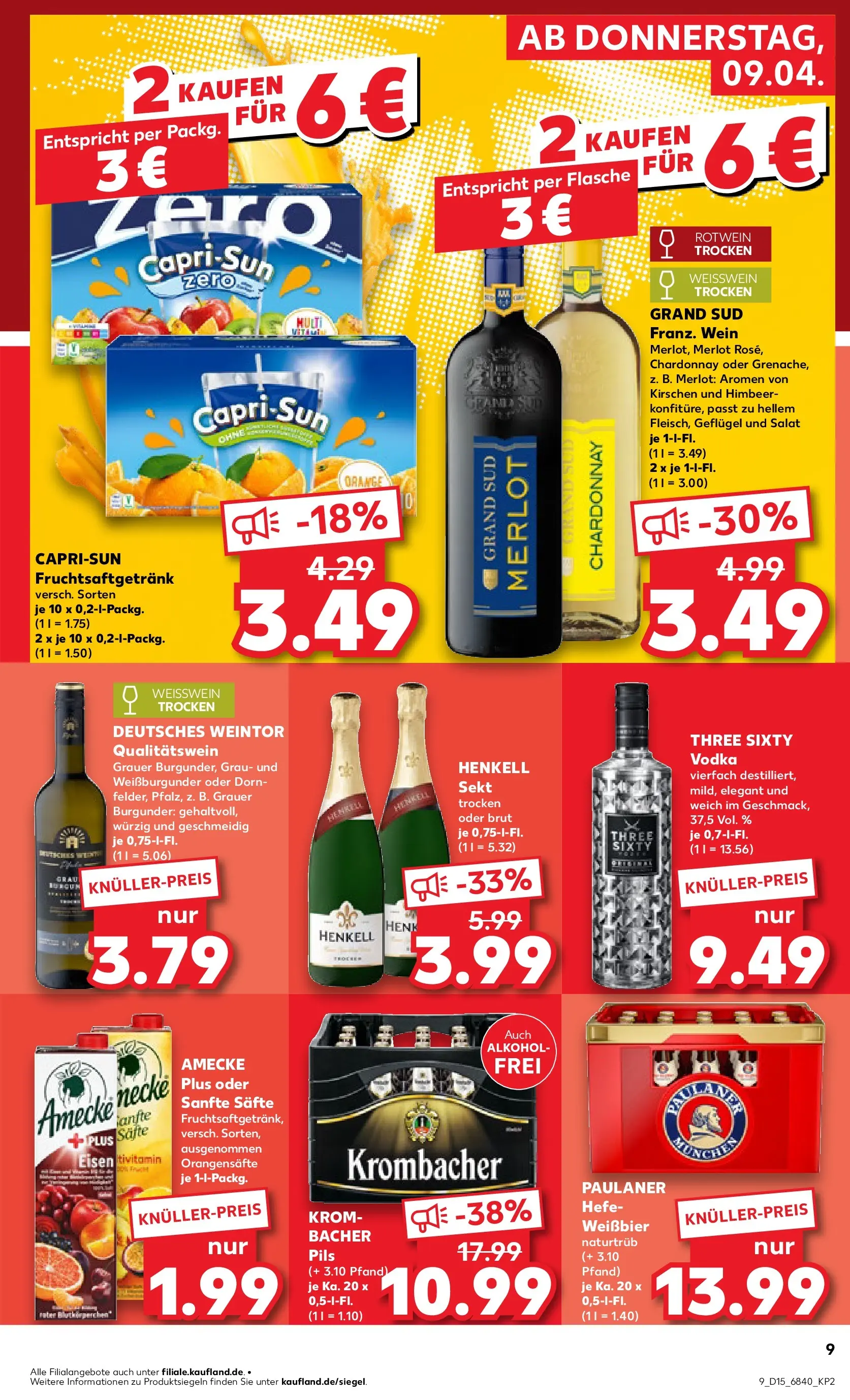 Prospekt Kaufland ab 07.04.2026 » Angebote Online zum Blättern | Seite: 21 | Produkte: Weißbier, Sekt, Merlot, Grand sud
