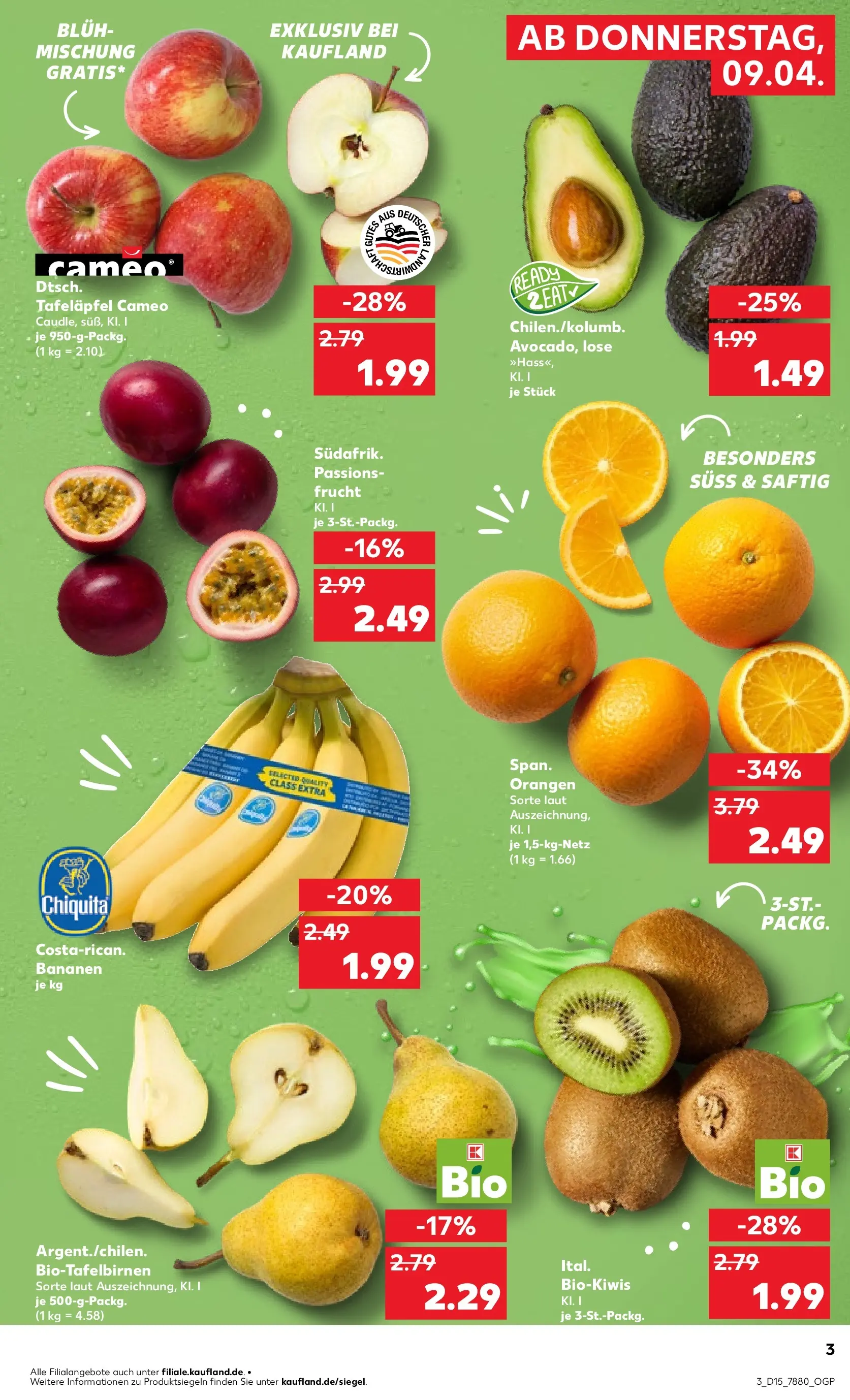 Prospekt Kaufland ab 08.04.2026 » Angebote Online zum Blättern | Seite: 7 | Produkte: Bananen, Orangen, Avocado