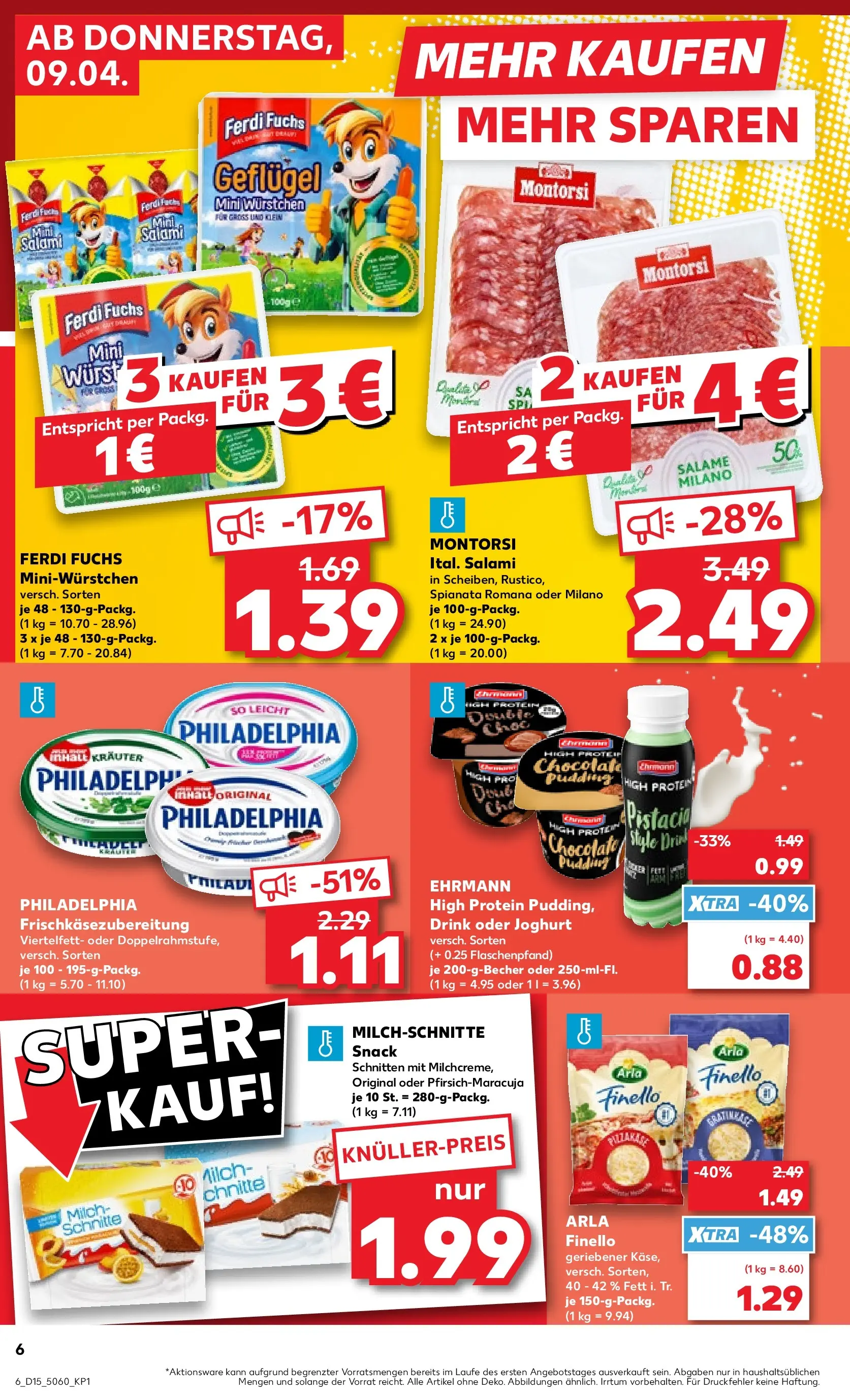 Prospekt Kaufland ab 08.04.2026 » Angebote Online zum Blättern | Seite: 10 | Produkte: Milch, Joghurt, Philadelphia, Salami