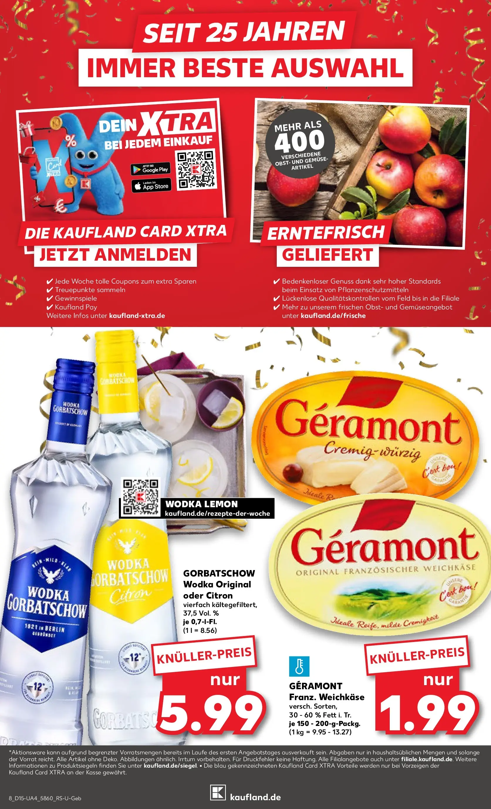 Prospekt Kaufland ab 07.04.2026 » Angebote Online zum Blättern | Seite: 20 | Produkte: Geramont, Gemüse, Obst, Vodka
