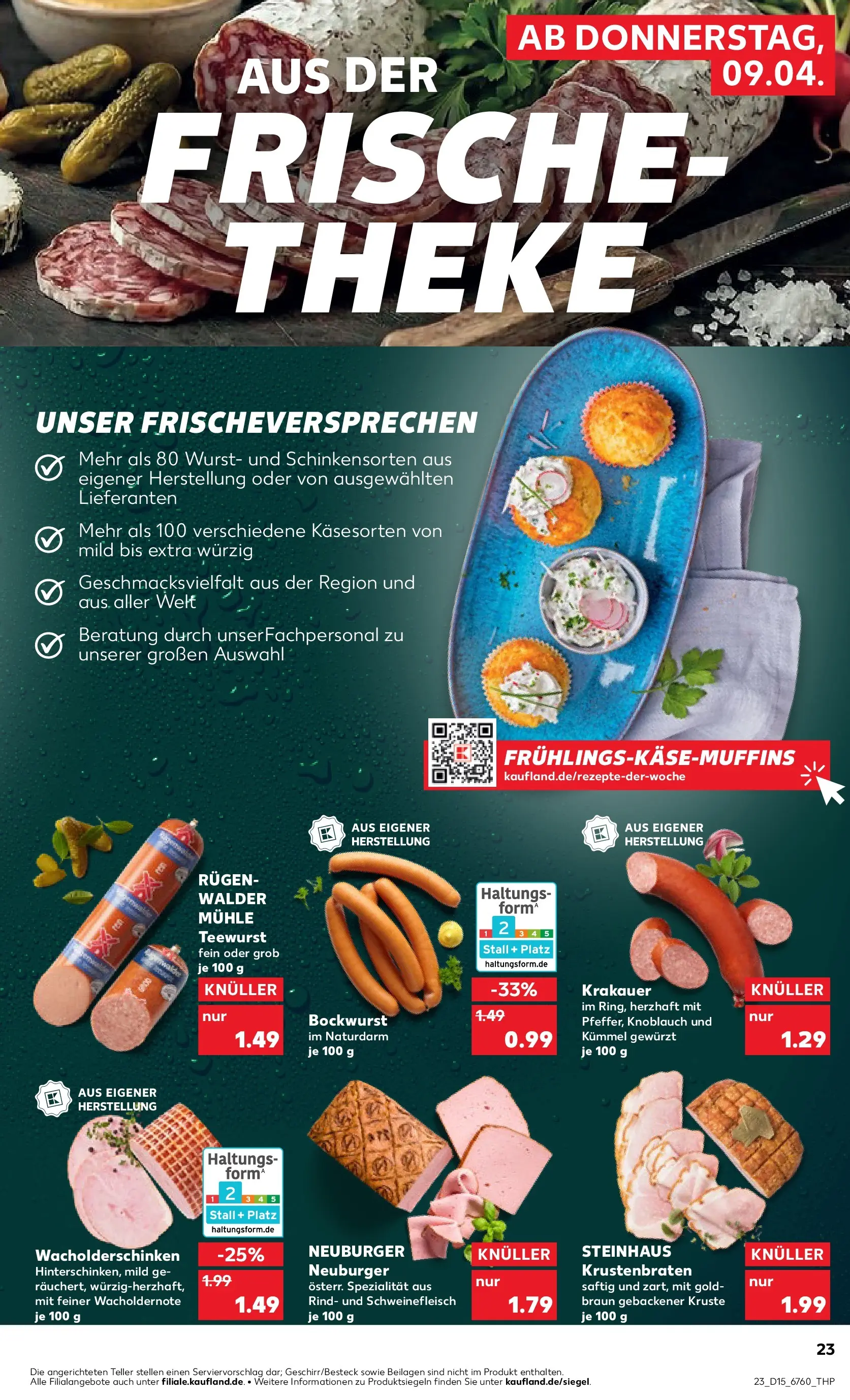 Prospekt Kaufland ab 08.04.2026 » Angebote Online zum Blättern | Seite: 23 | Produkte: Mühle, Theke, Krustenbraten, Schweinefleisch