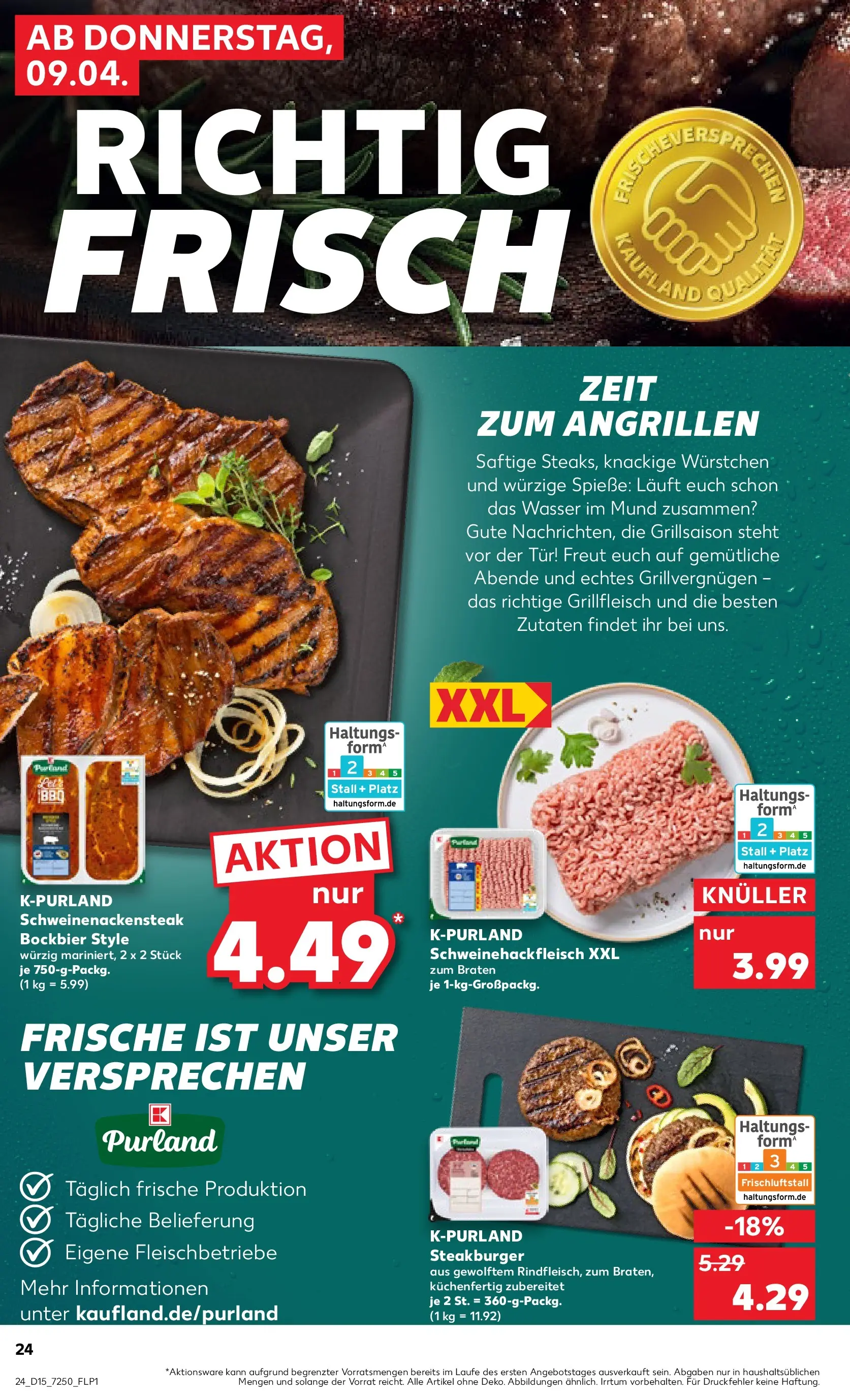 Prospekt Kaufland ab 07.04.2026 » Angebote Online zum Blättern | Seite: 36 | Produkte: Grillfleisch, Tür, Burger, Steak