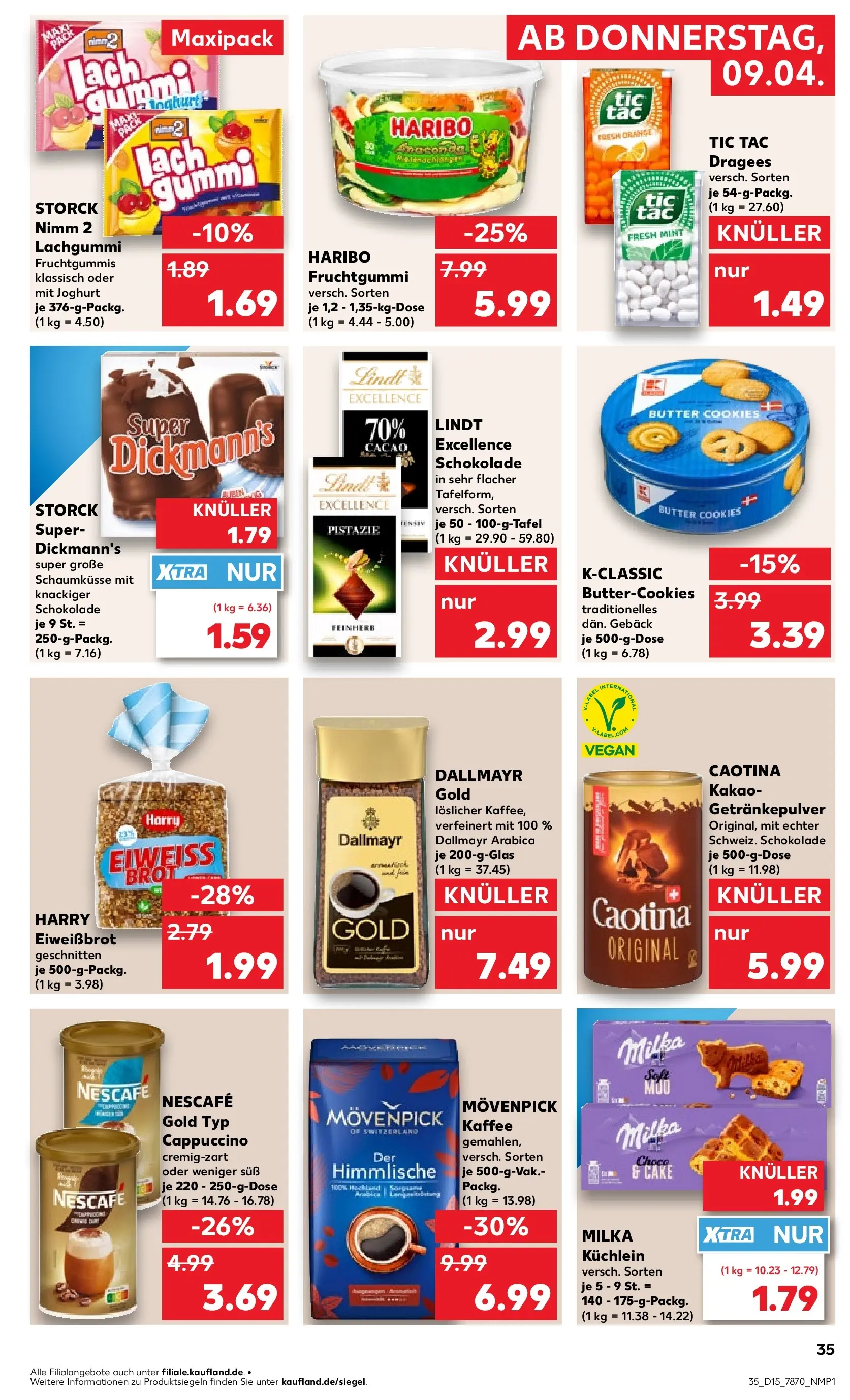 Prospekt Kaufland ab 08.04.2026 » Angebote Online zum Blättern | Seite: 39 | Produkte: Nescafe, Butter, Lindt, Nescafe gold