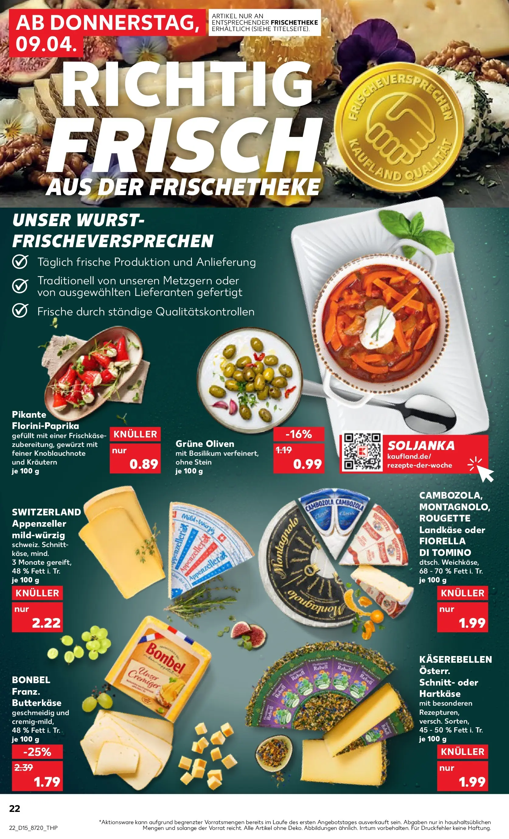 Prospekt Kaufland ab 08.04.2026 » Angebote Online zum Blättern | Seite: 22 | Produkte: Wurst, Frischkase