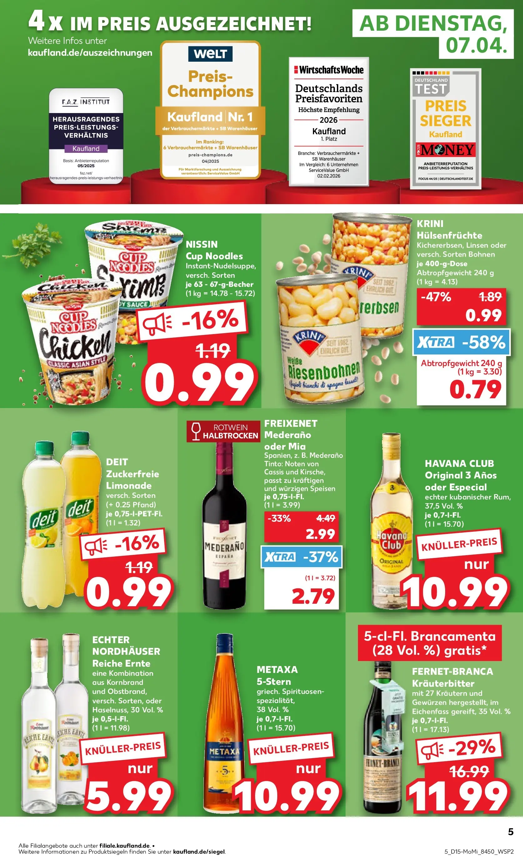 Prospekt Kaufland ab 06.04.2026 » Angebote und Werbung Online | Seite: 5 | Produkte: Havana club, Freixenet mederano, Limonade, Erbsen Prospekt Kaufland ab 06.04.2026 » Angebote Online zum Blättern | Seite: 5 | Produkte: Havana club, Freixenet mederano, Limonade, Erbsen