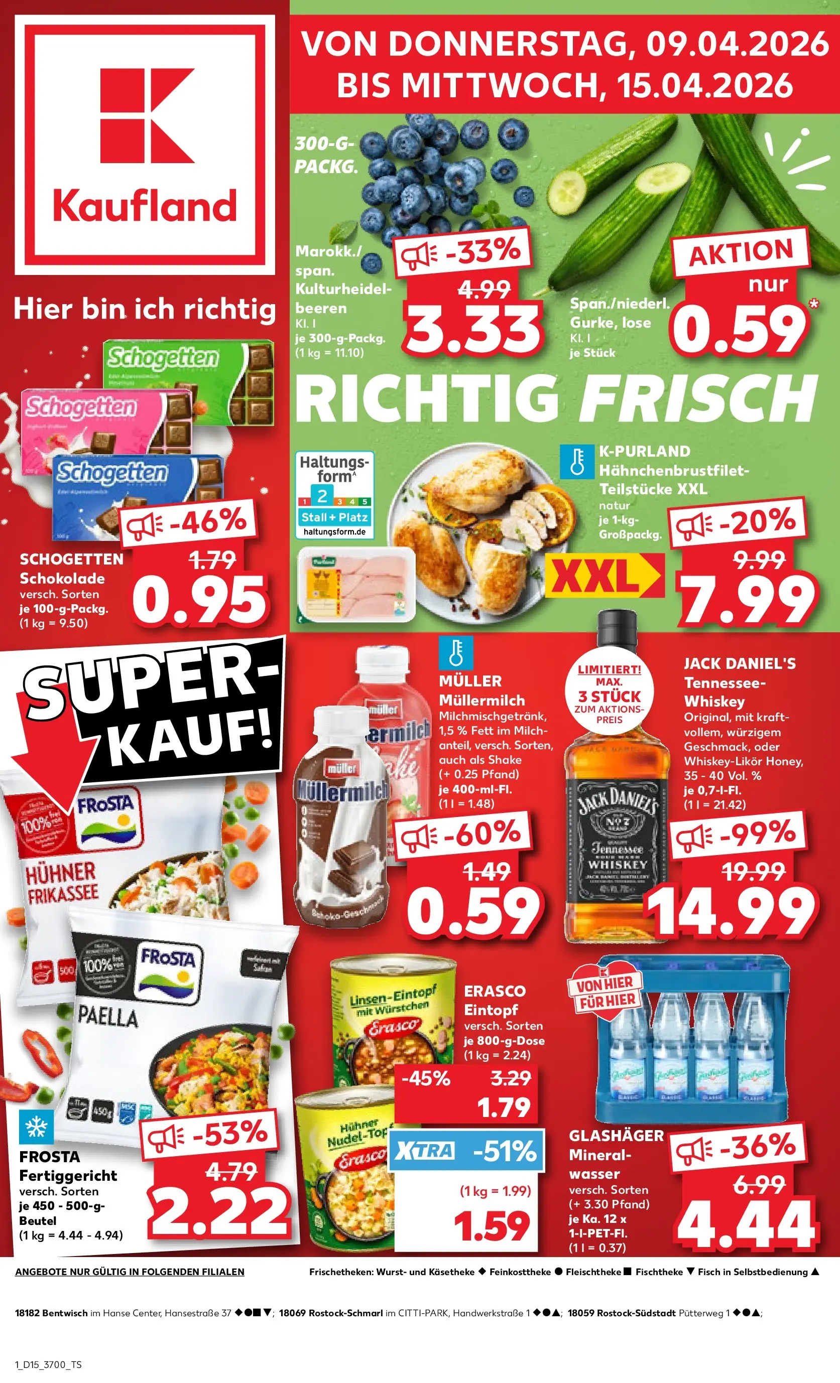 Prospekt Kaufland ab 06.04.2026 » Angebote Online zum Blättern | Seite: 13 | Produkte: Jack Daniel's, Frosta, Müllermilch, Erasco