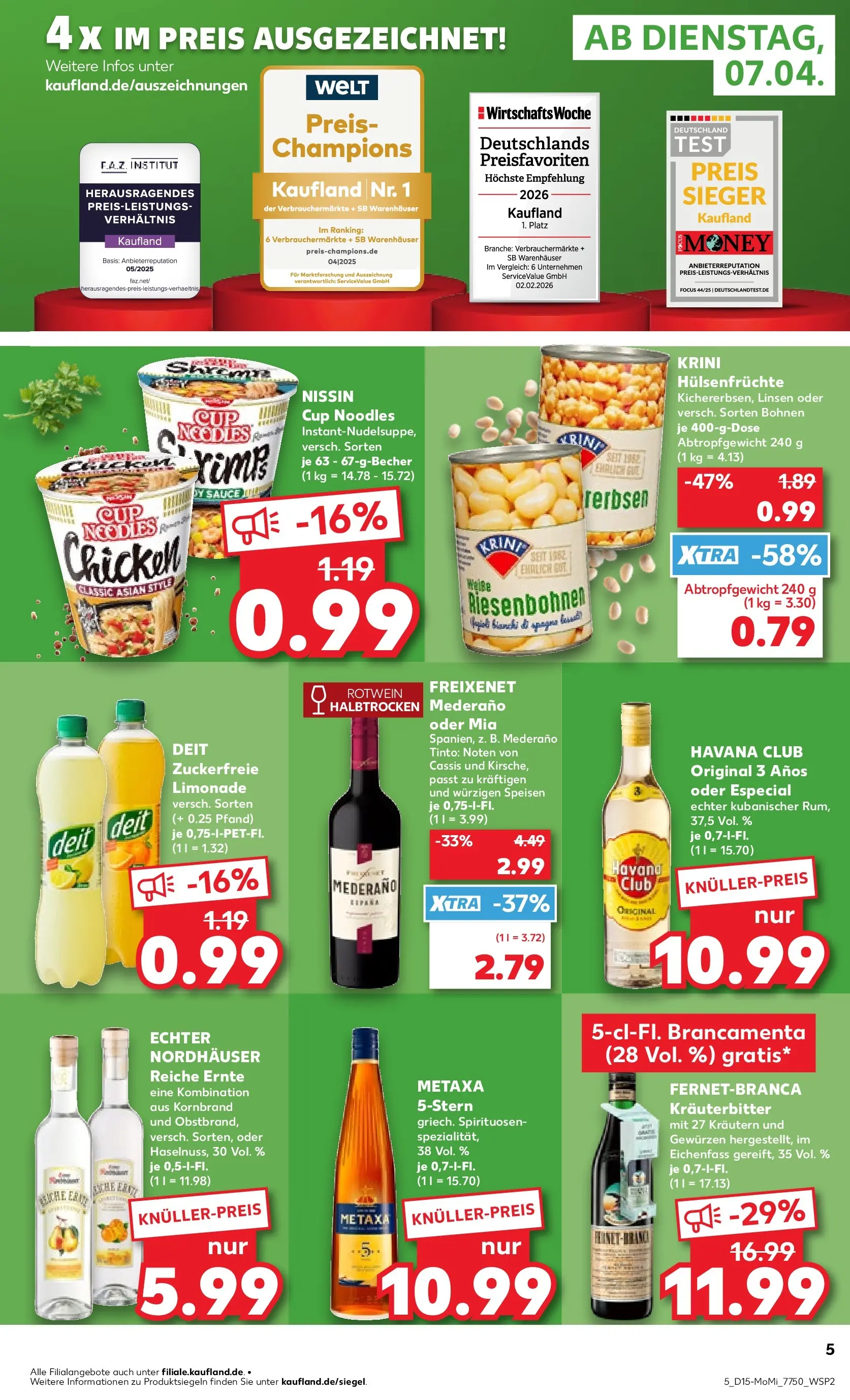 Prospekt Kaufland ab 07.04.2026 » Angebote Online zum Blättern | Seite: 5 | Produkte: Havana club, Freixenet, Rum, Limonade