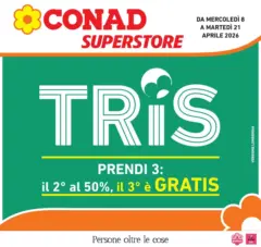 Anteprima del volantino Conad - TRIS valido a partire dal 08.04.2026