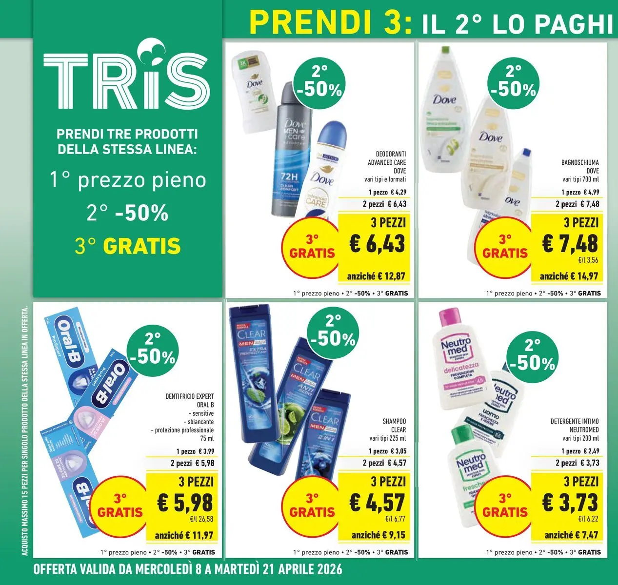 Volantino Conad dal 07/04/2026 > Anteprima | Pagina: 8 | Prodotti: Shampoo, Bagnoschiuma, Dentifricio, Detergente