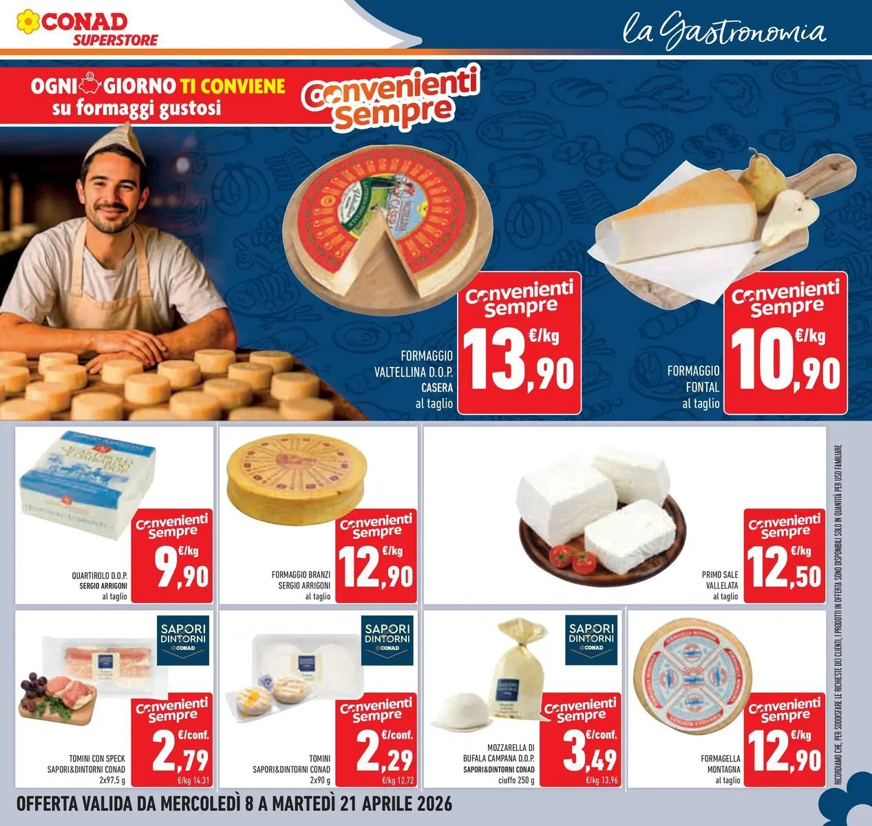 Volantino Conad dal 07/04/2026 > Anteprima | Pagina: 15 | Prodotti: Speck, Sale, Mozzarella, Formaggio