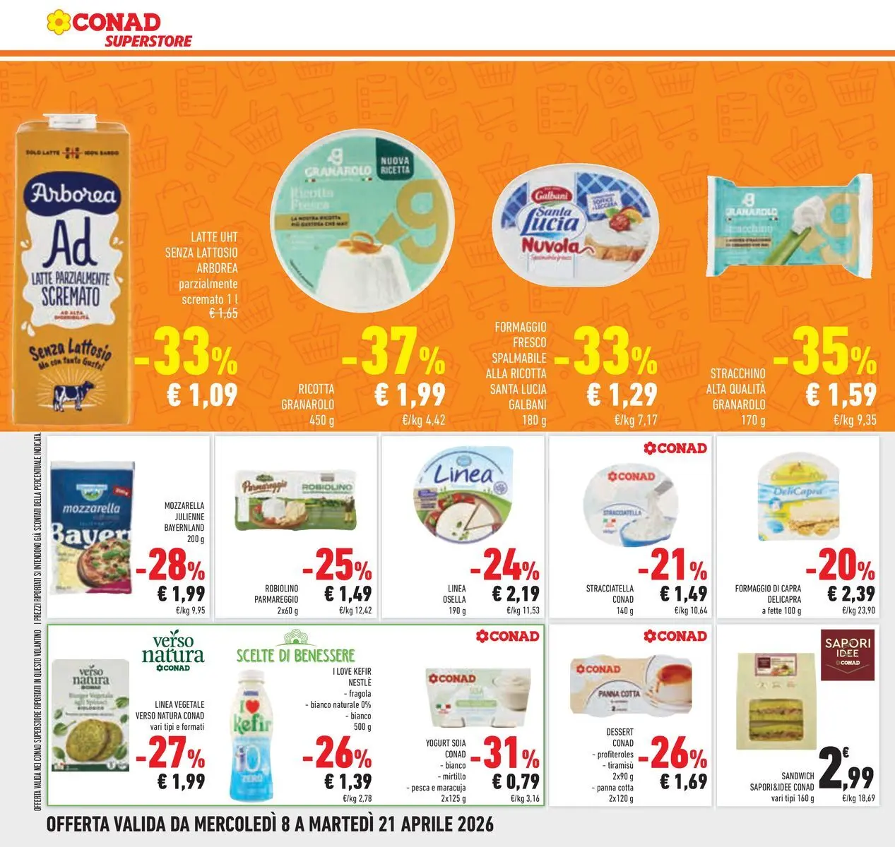 Volantino Conad dal 07/04/2026 > Anteprima | Pagina: 20 | Prodotti: Yogurt, Stracchino, Ricotta, Stracciatella