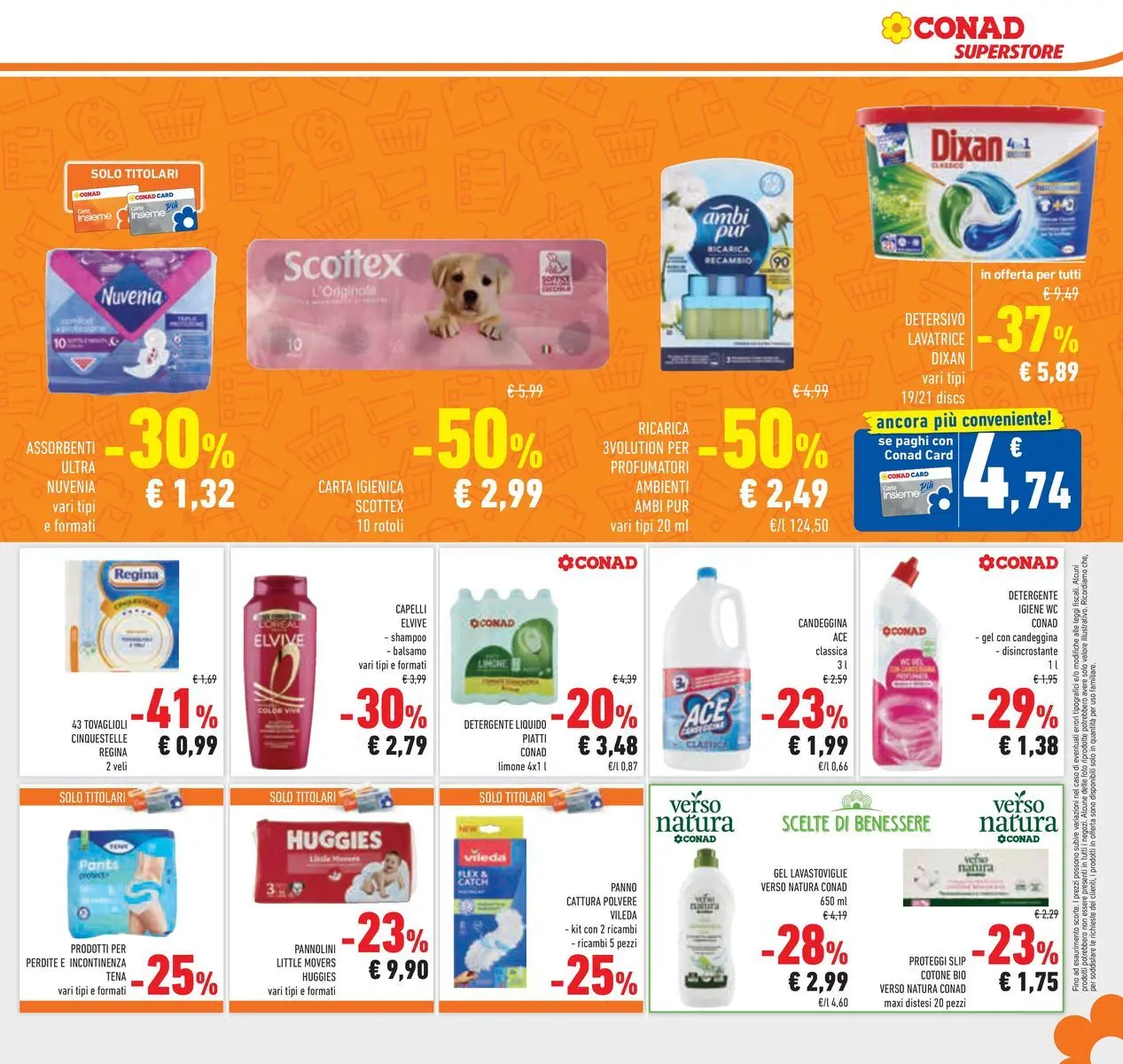 Volantino Conad dal 07/04/2026 > Anteprima | Pagina: 29 | Prodotti: Shampoo, Limone, Lavatrice, WC
