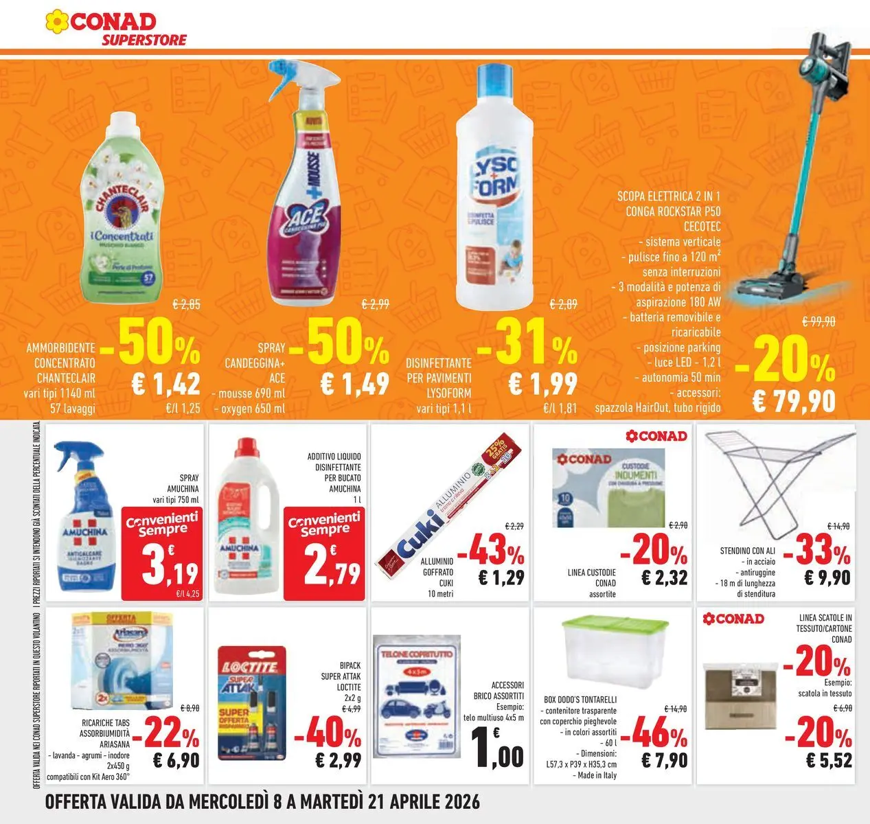 Volantino Conad dal 07/04/2026 > Anteprima | Pagina: 30 | Prodotti: Scopa elettrica, Tubo, Alluminio, Batteria