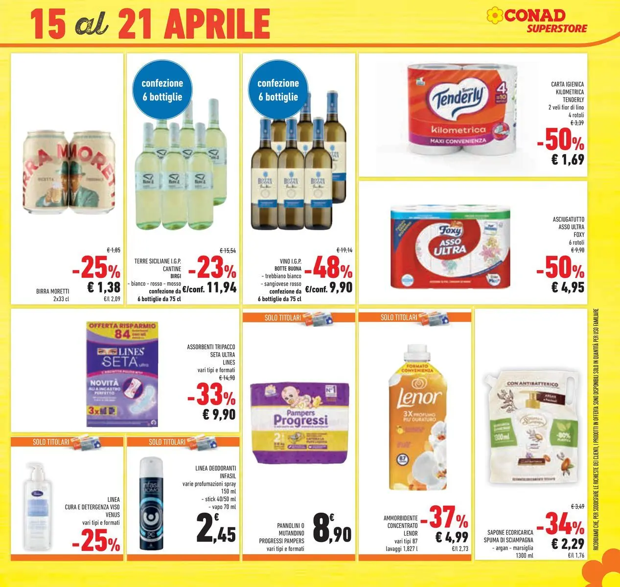 Volantino Conad dal 07/04/2026 > Anteprima | Pagina: 45 | Prodotti: Carta igienica, Ammorbidente, Birra Moretti, Asciugatutto