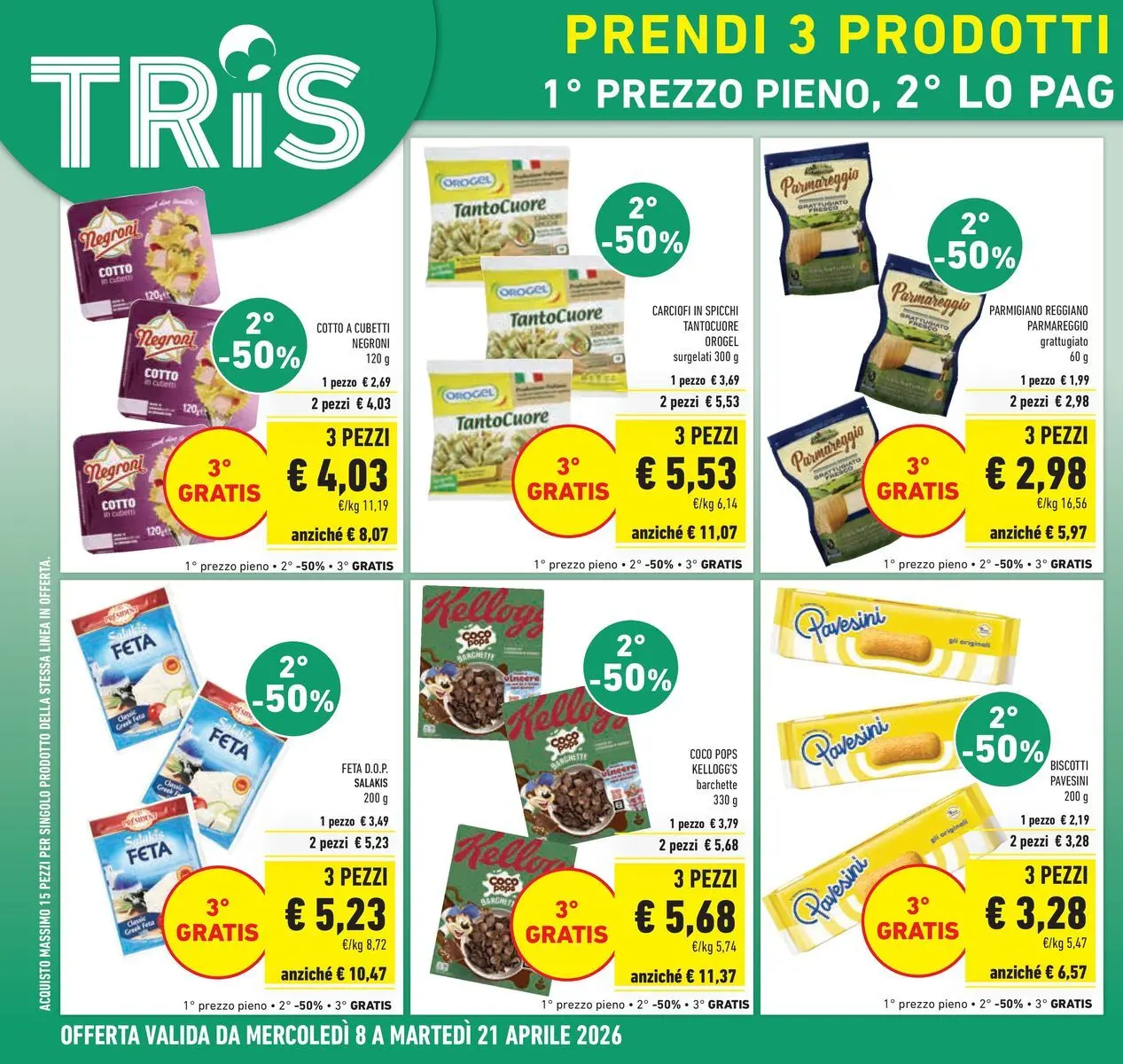 Volantino Conad dal 07/04/2026 > Anteprima | Pagina: 4 | Prodotti: Biscotti, Carciofi, Parmigiano reggiano, Parmigiano