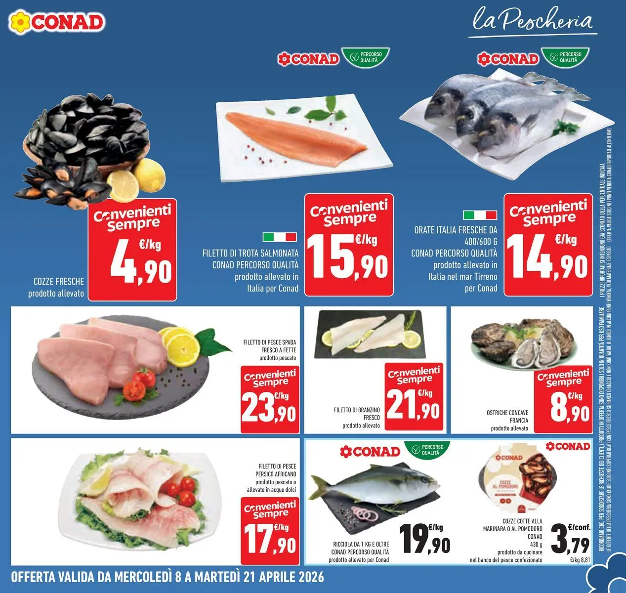 Volantino Conad dal 07/04/2026 > Anteprima | Pagina: 9 | Prodotti: Pesce, Cozze, Trota, Pomodoro