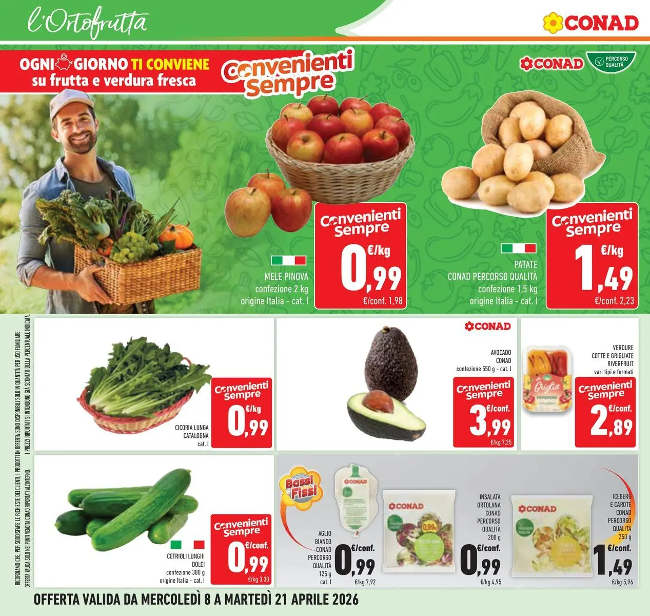 Volantino Conad dal 07/04/2026 > Anteprima | Pagina: 10 | Prodotti: Insalata, Patate, Frutta, Griglia