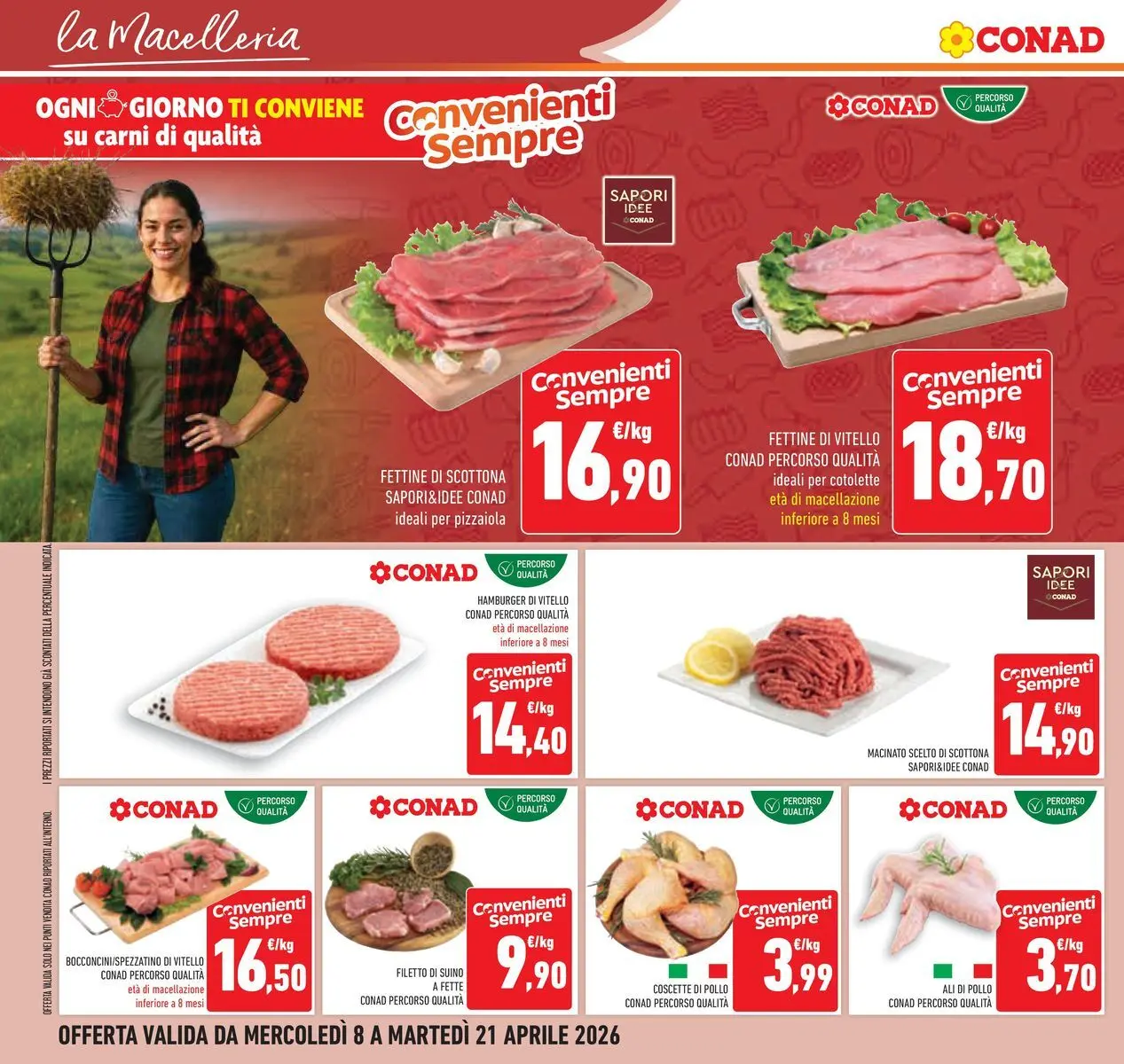 Volantino Conad dal 07/04/2026 > Anteprima | Pagina: 12 | Prodotti: Pollo, Suino, Vitello, Cosce di pollo